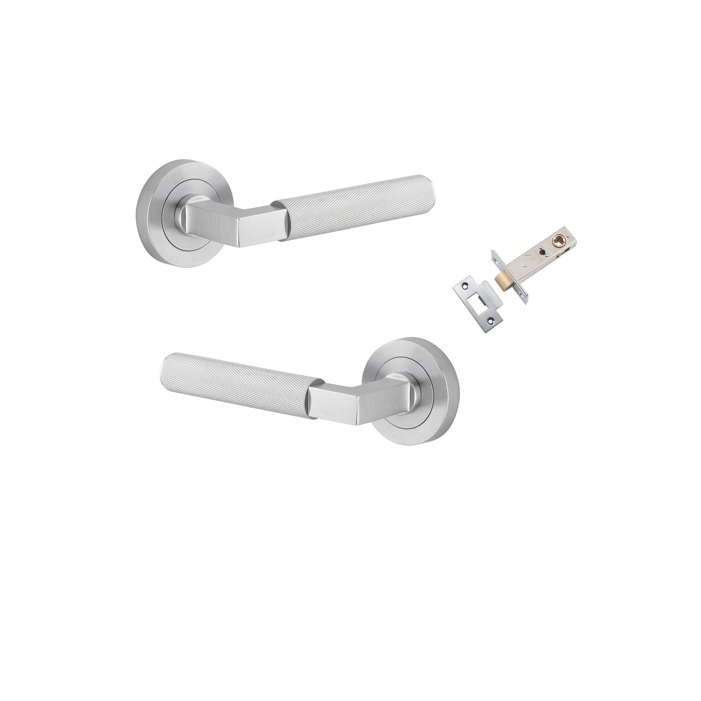 Brunswick Lever on Rose Brushed Chrome Passage Kit