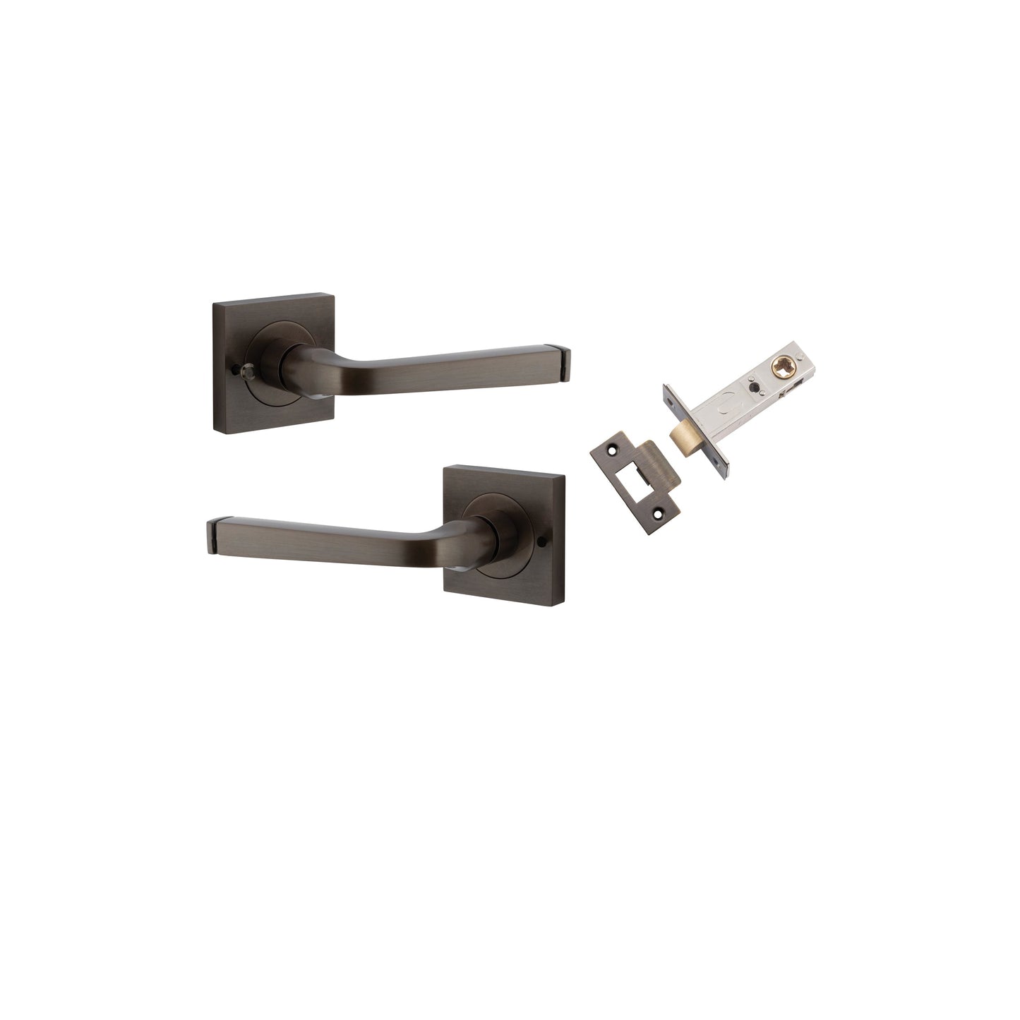 Annecy Lever on Square Rose Signature Brass Inbuilt Privacy Kit