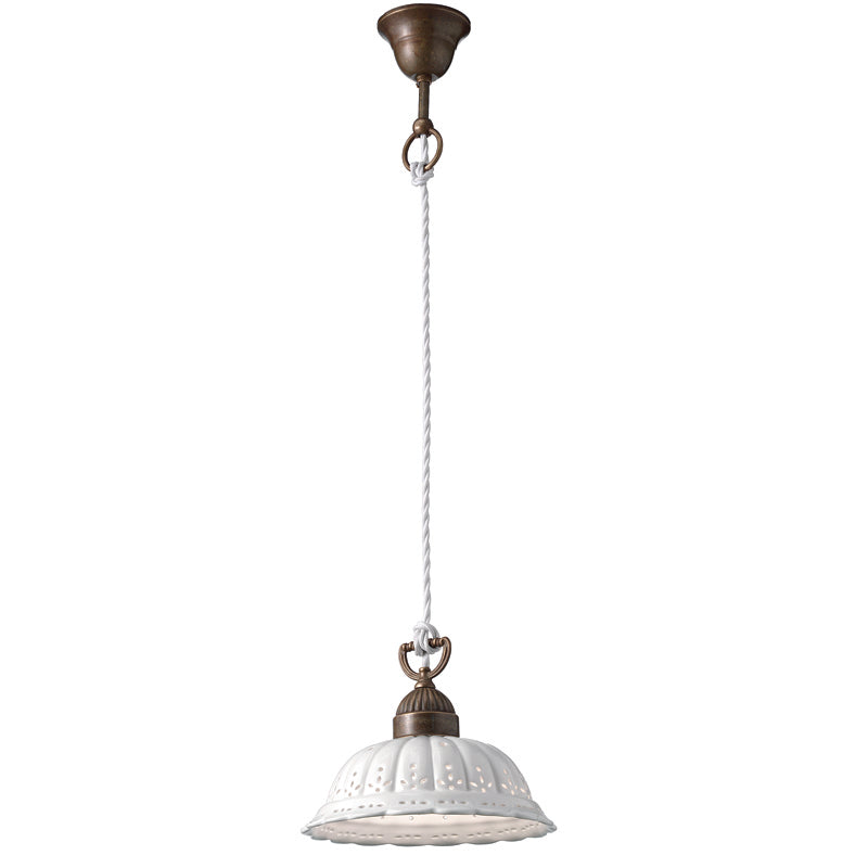 Anita Brass and Ceramic Shade Small Pendant