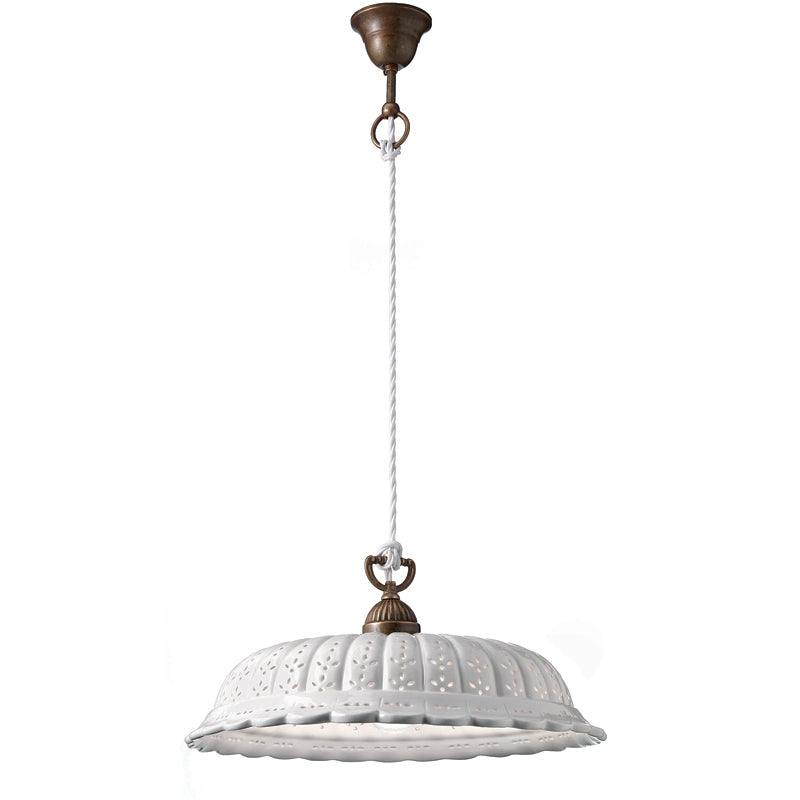 Anita Brass and Ceramic Shade Large Pendant