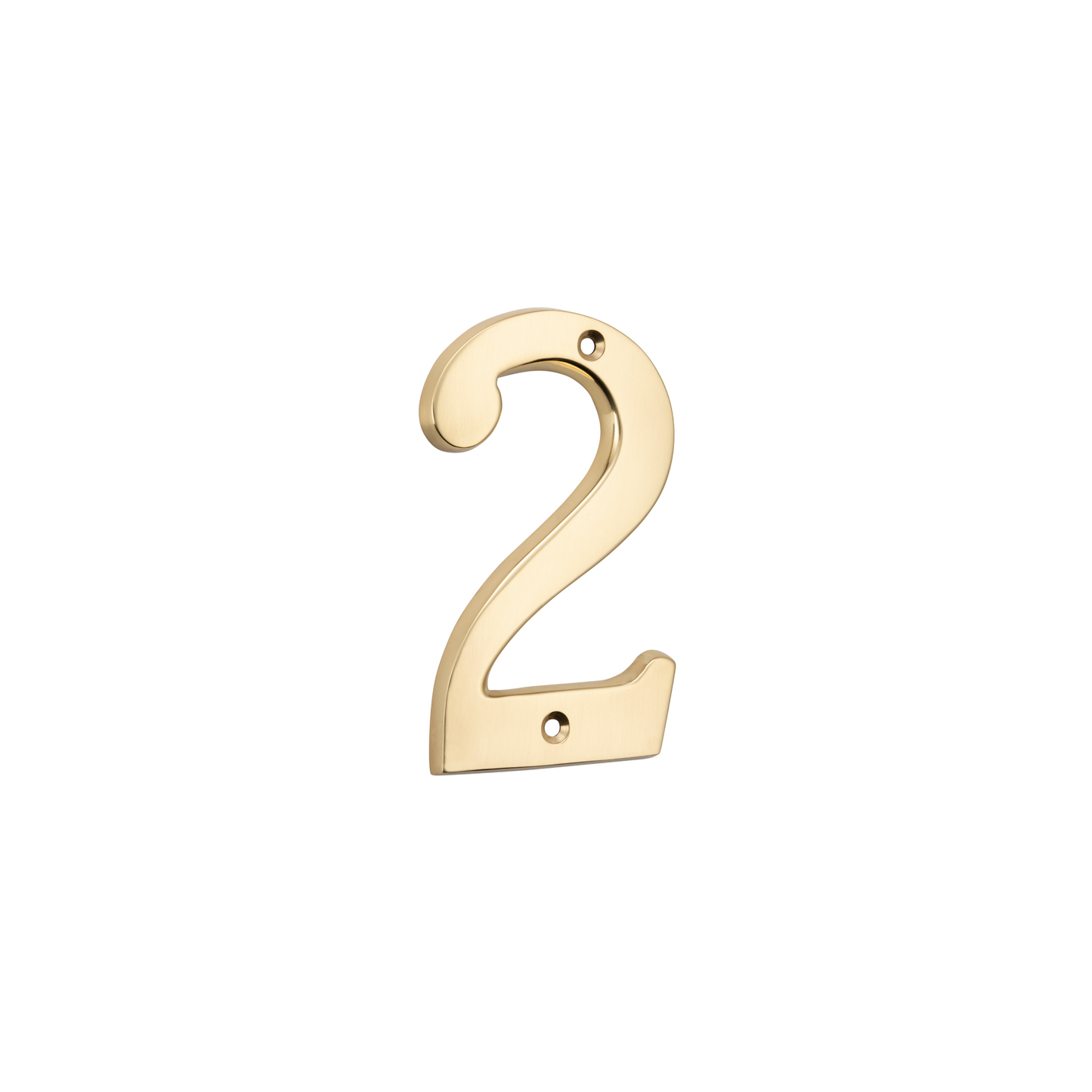 Numeral '2' Polished Brass