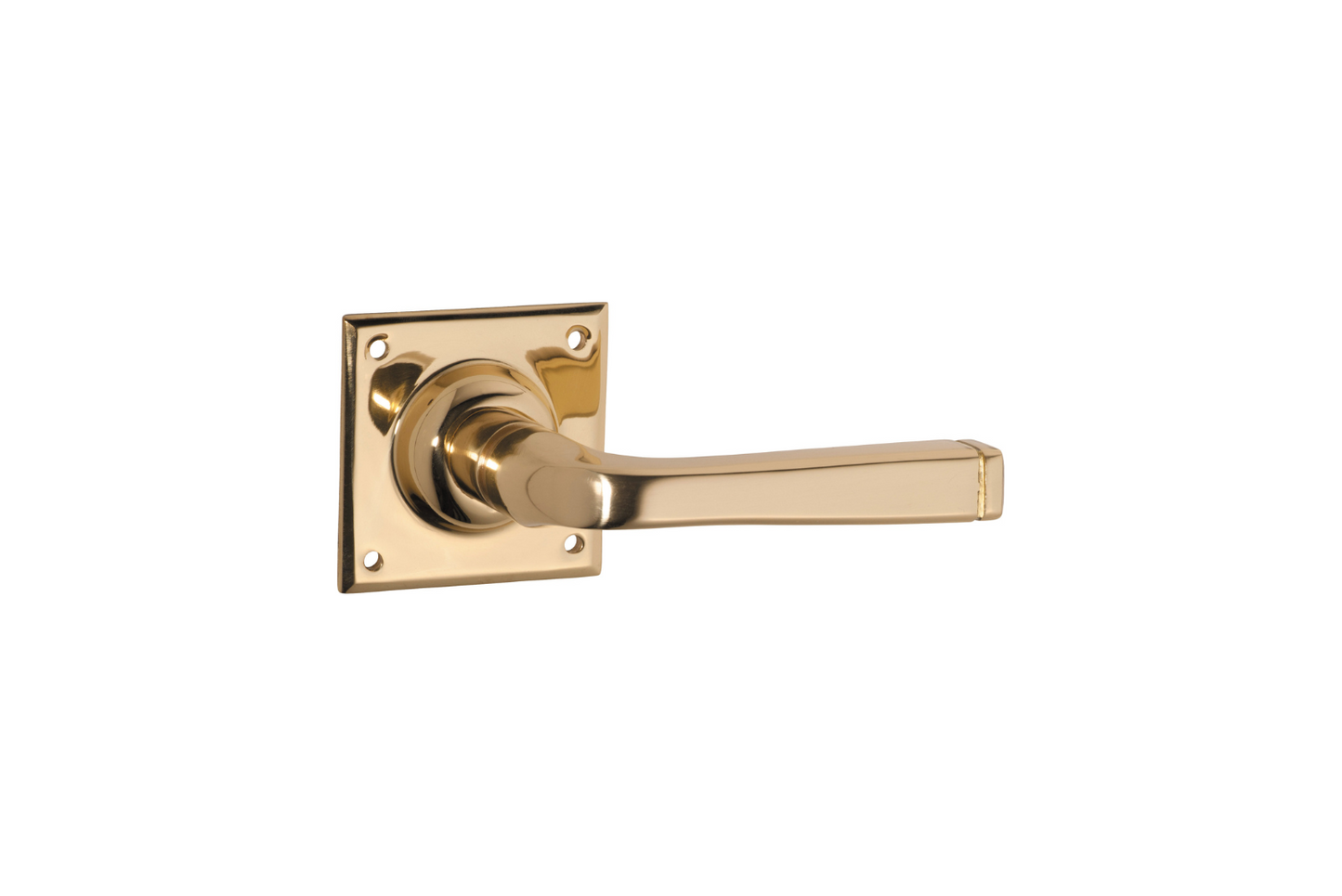 Menton Lever on Square Rose Polished Brass