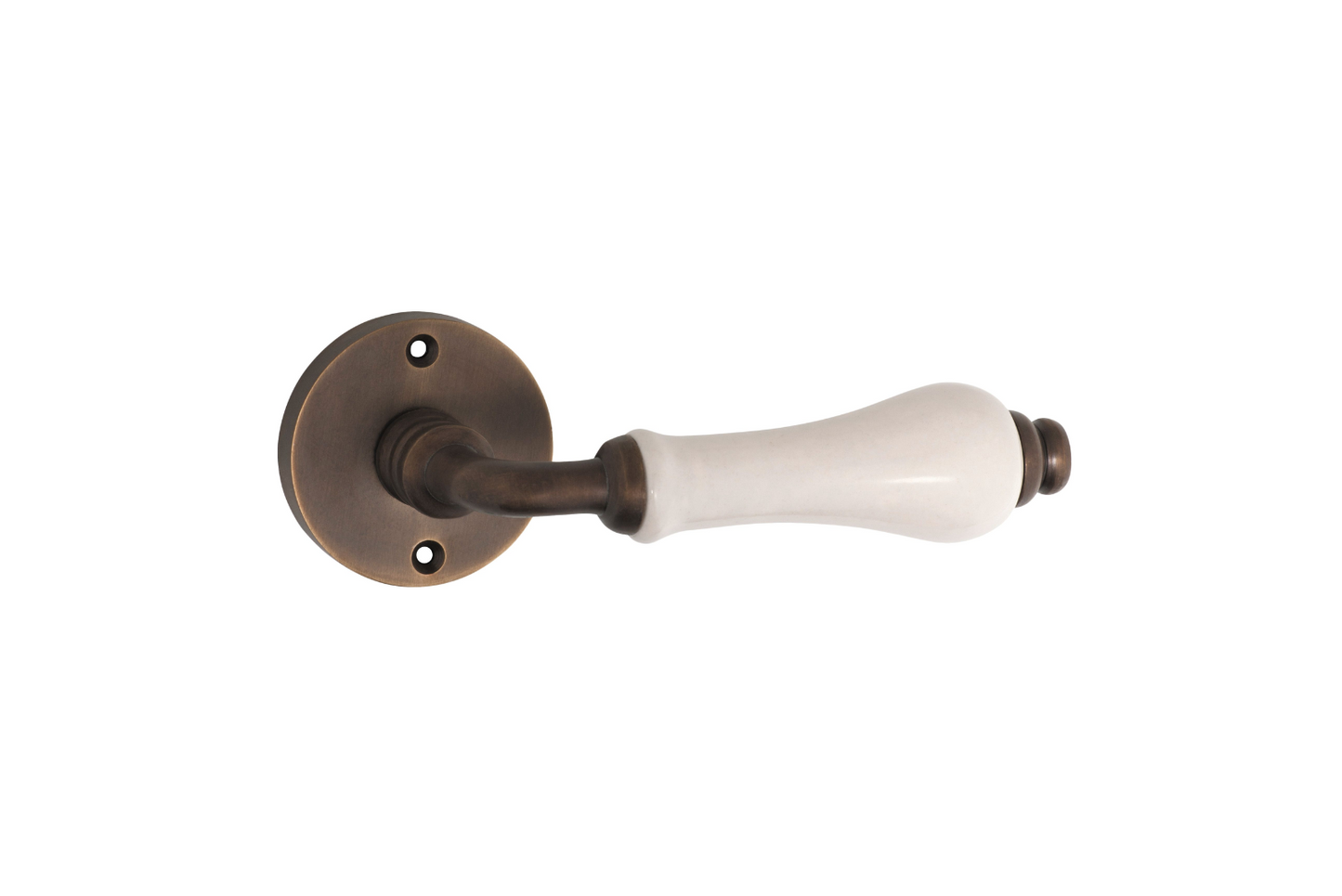 Exeter Lever Ivory Porcelain/Antique Brass