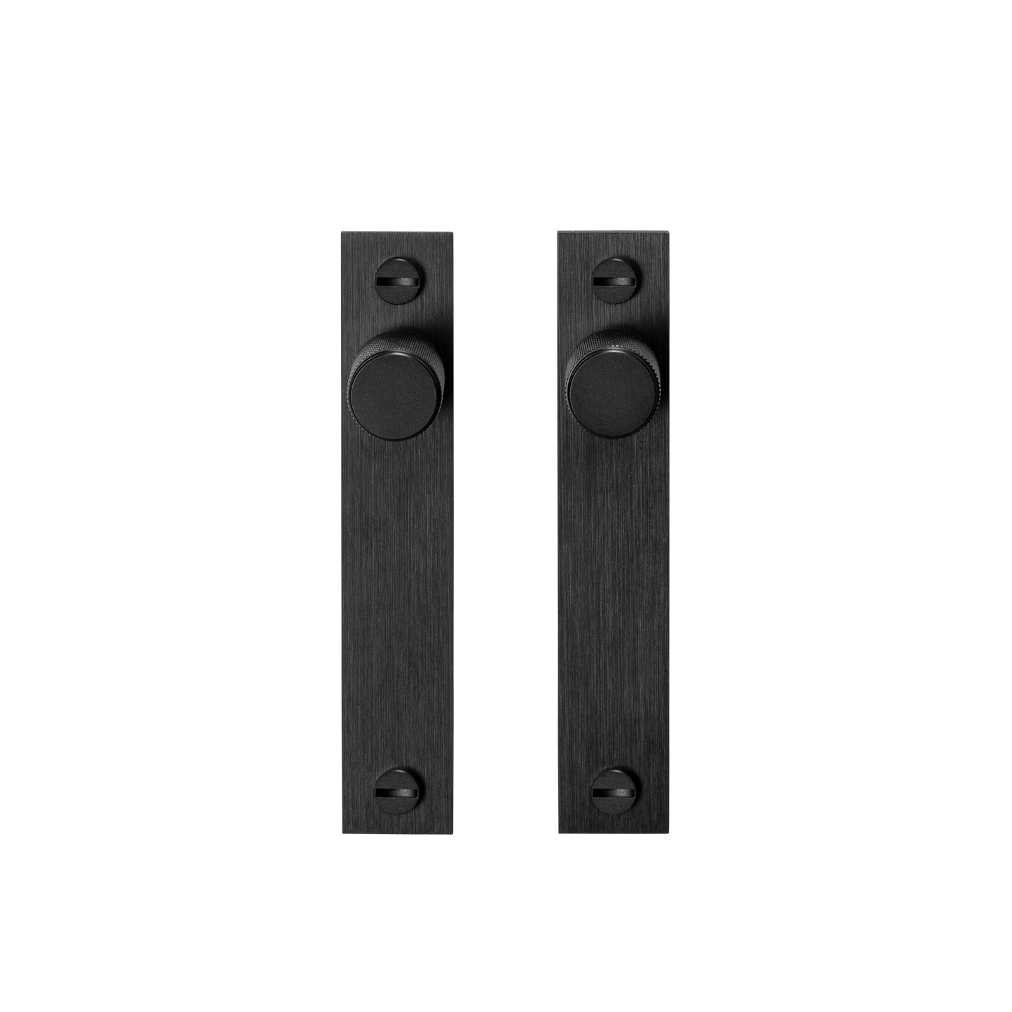 Furniture Knob / Plate / Cross / Black - Pair