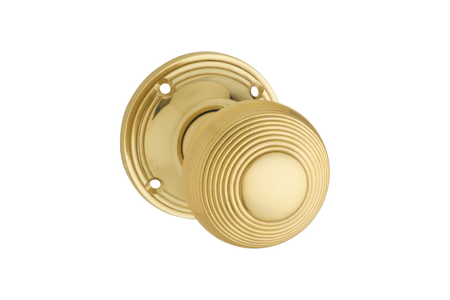 Reeded Knob Polished Brass