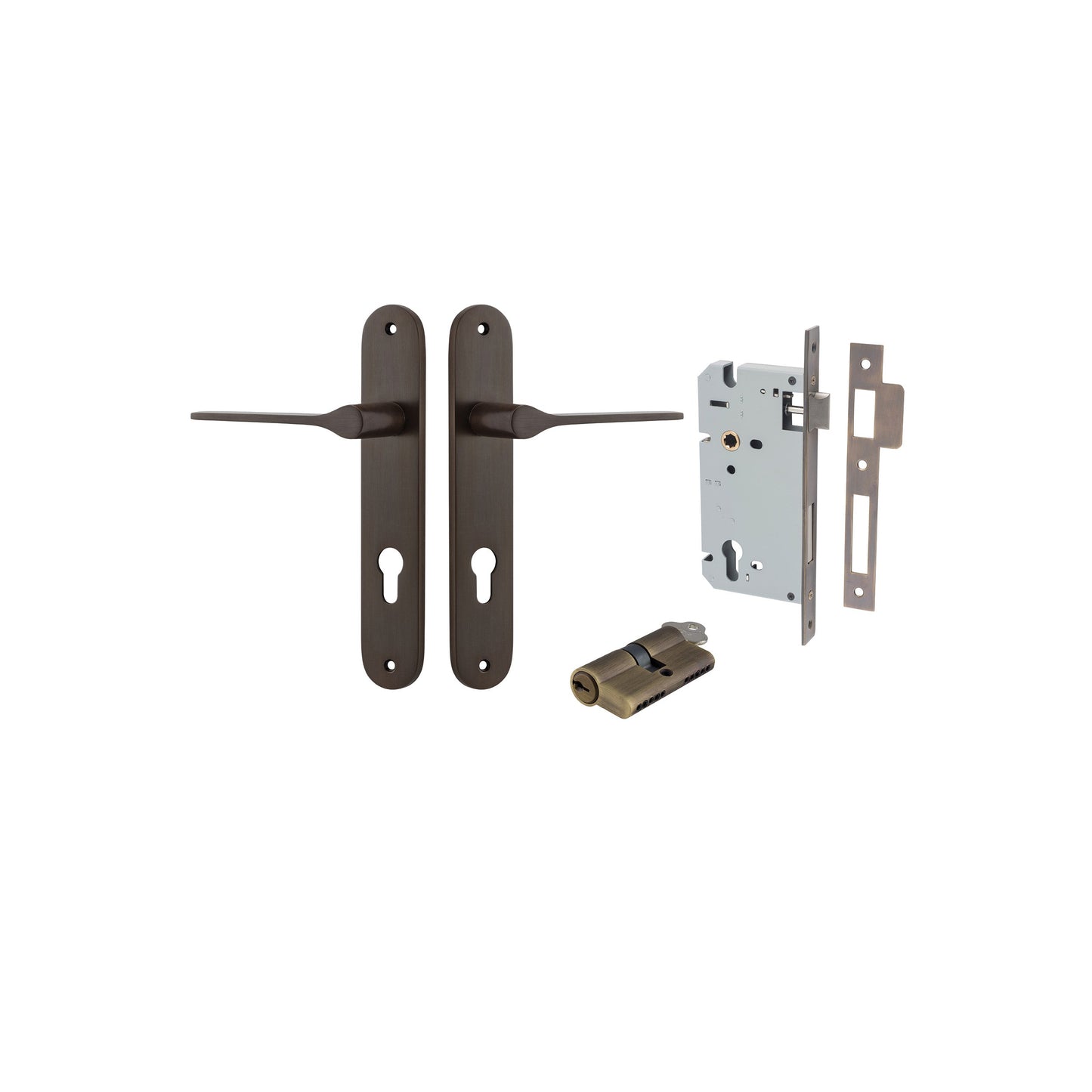 Como Lever Oval Signature Brass Entrance Kit - Key/Key