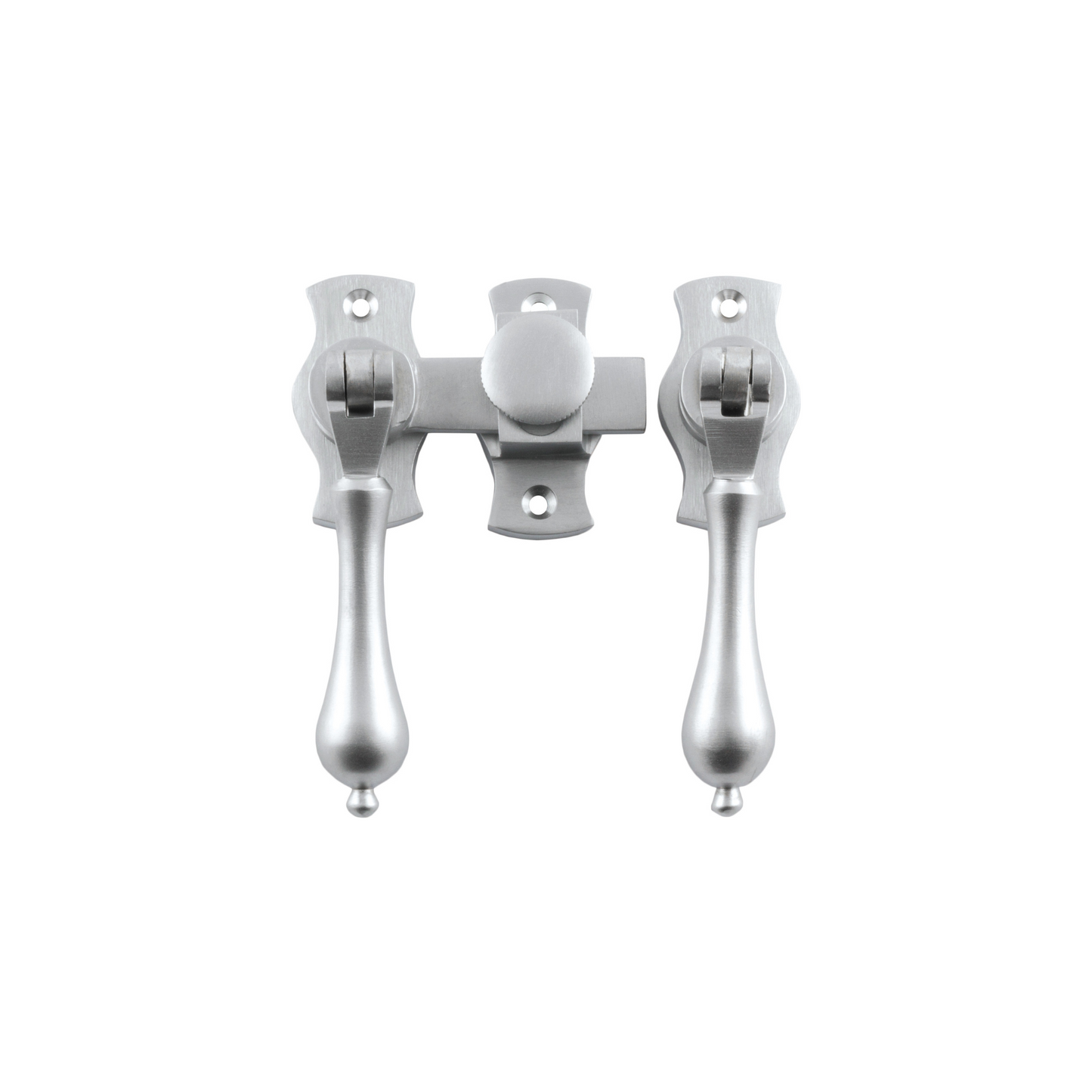 French Door Fastener - Teardrop Satin Chrome