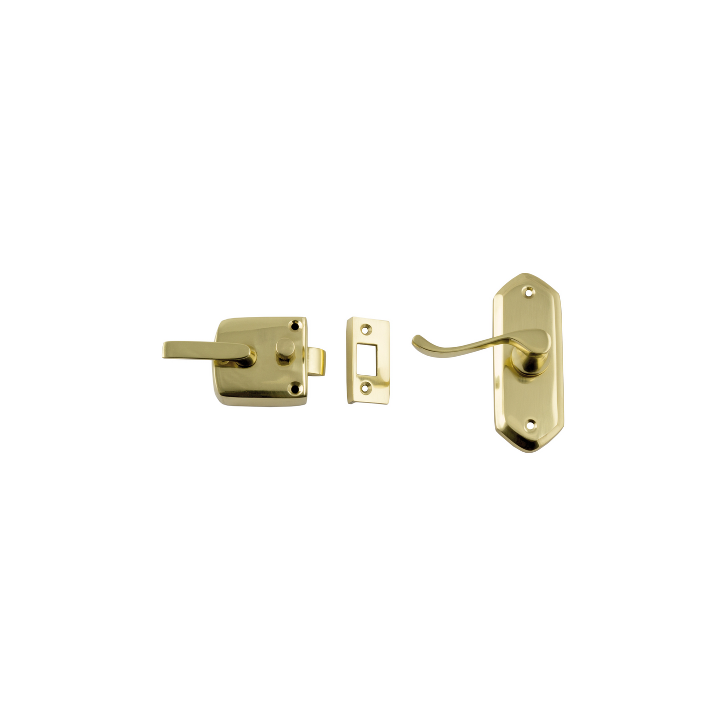 Screen Door Latch - Left Hand External Polished Brass