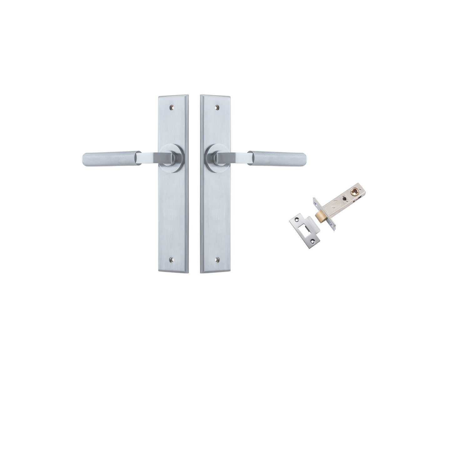 Brunswick Lever Chamfered Brushed Chrome Passage Kit