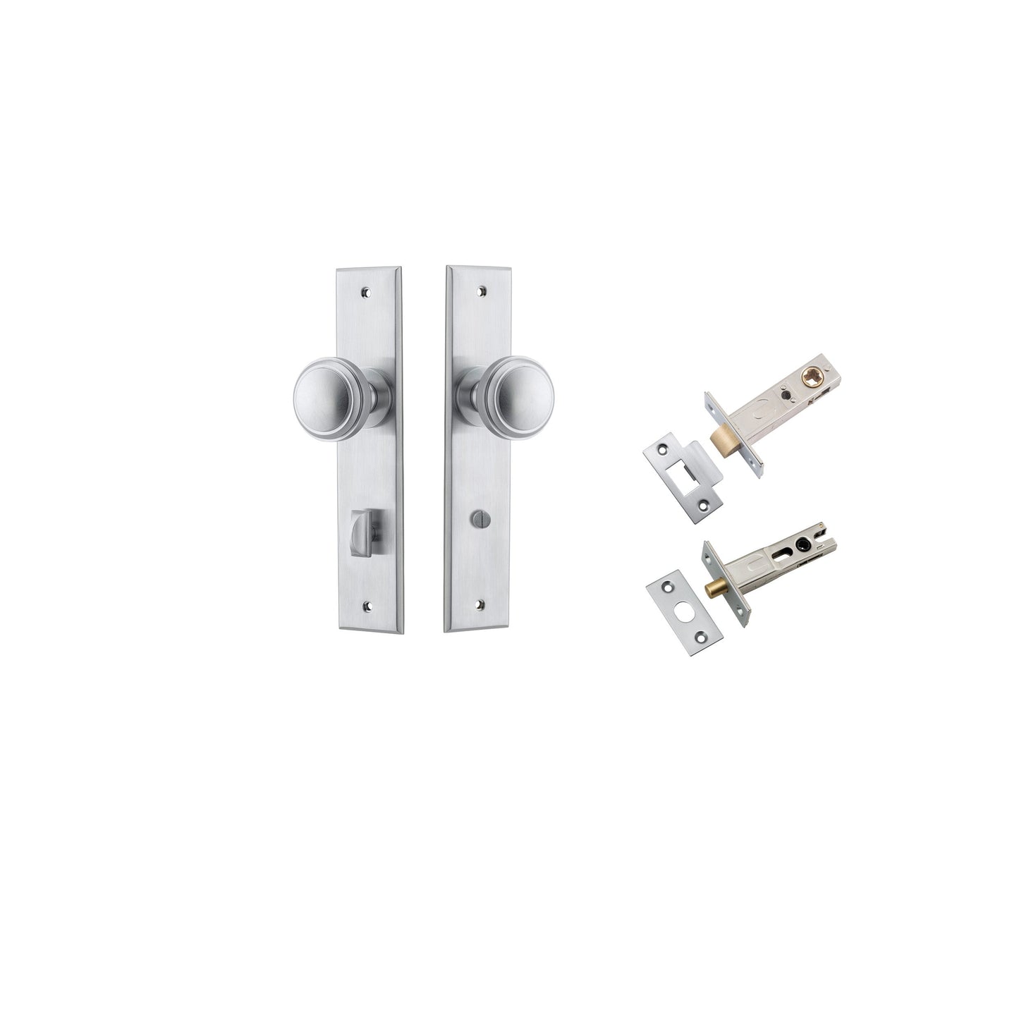 Paddington Knob Chamfered Brushed Chrome Privacy Kit