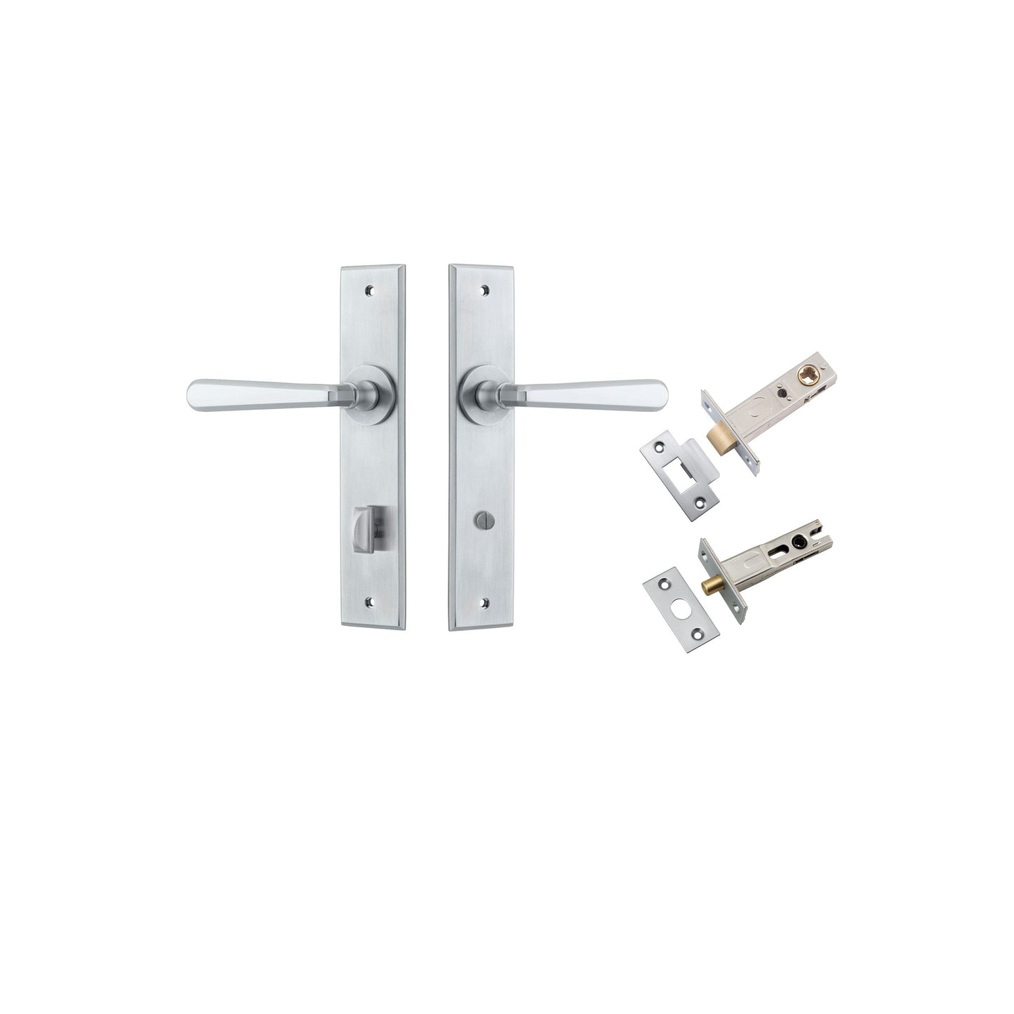 Copenhagen Lever Chamfered Brushed Chrome Privacy Kit