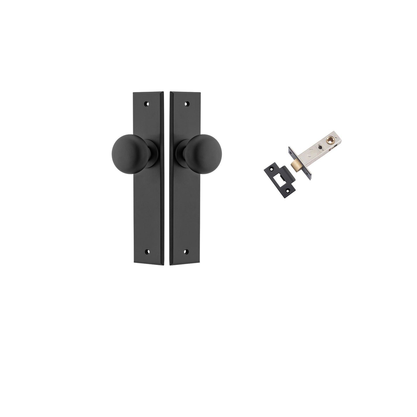 Cambridge Knob Chamfered Matt Black Passage Kit