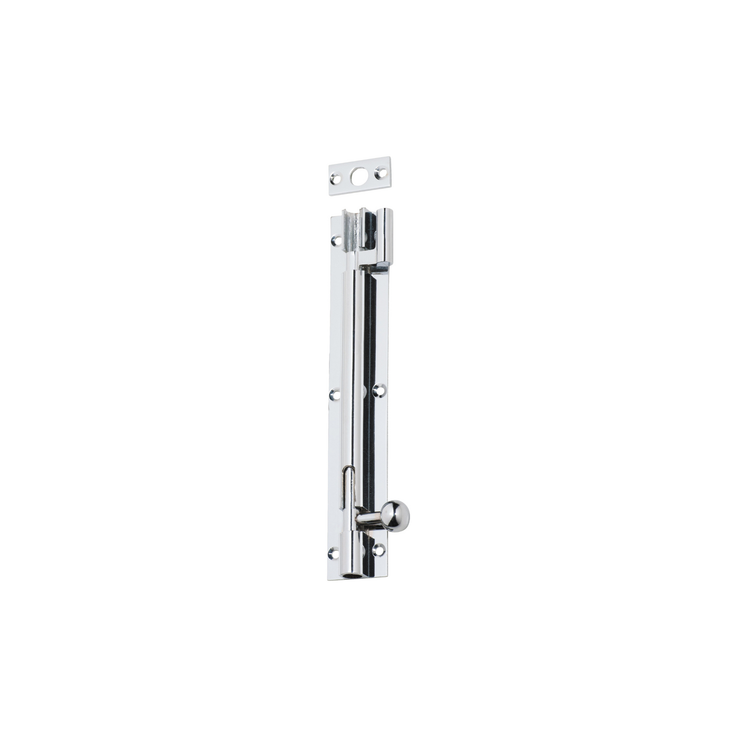 Barrel Bolt - Offset Polished Chrome 150mm