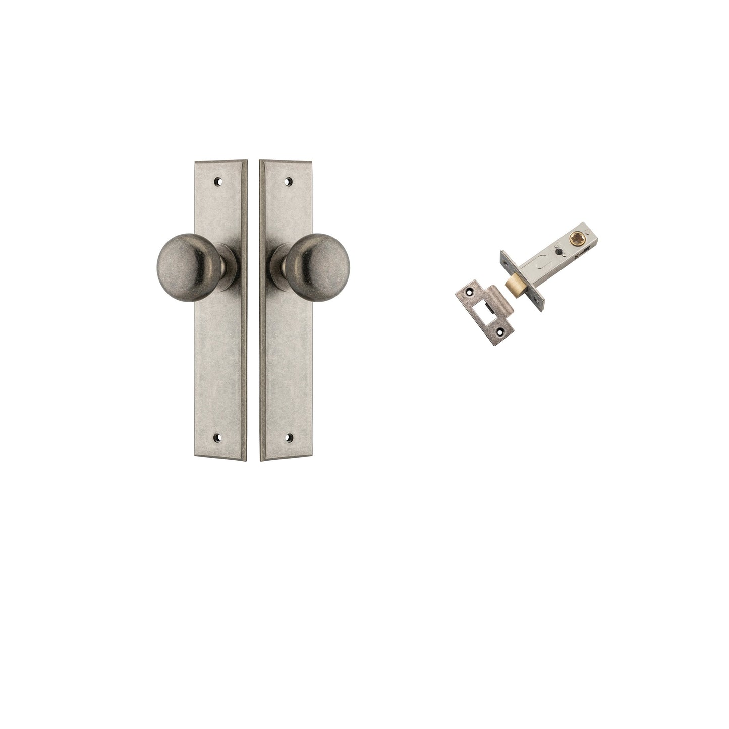 Cambridge Knob Chamfered Distressed Nickel Passage Kit