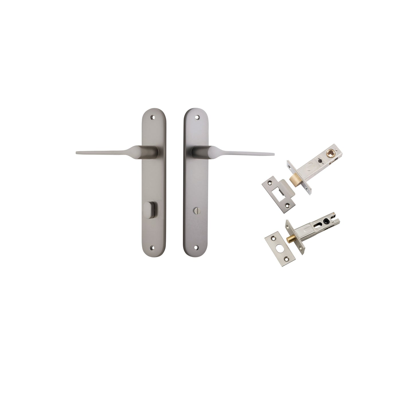 Como Lever Oval Satin Nickel Privacy Kit