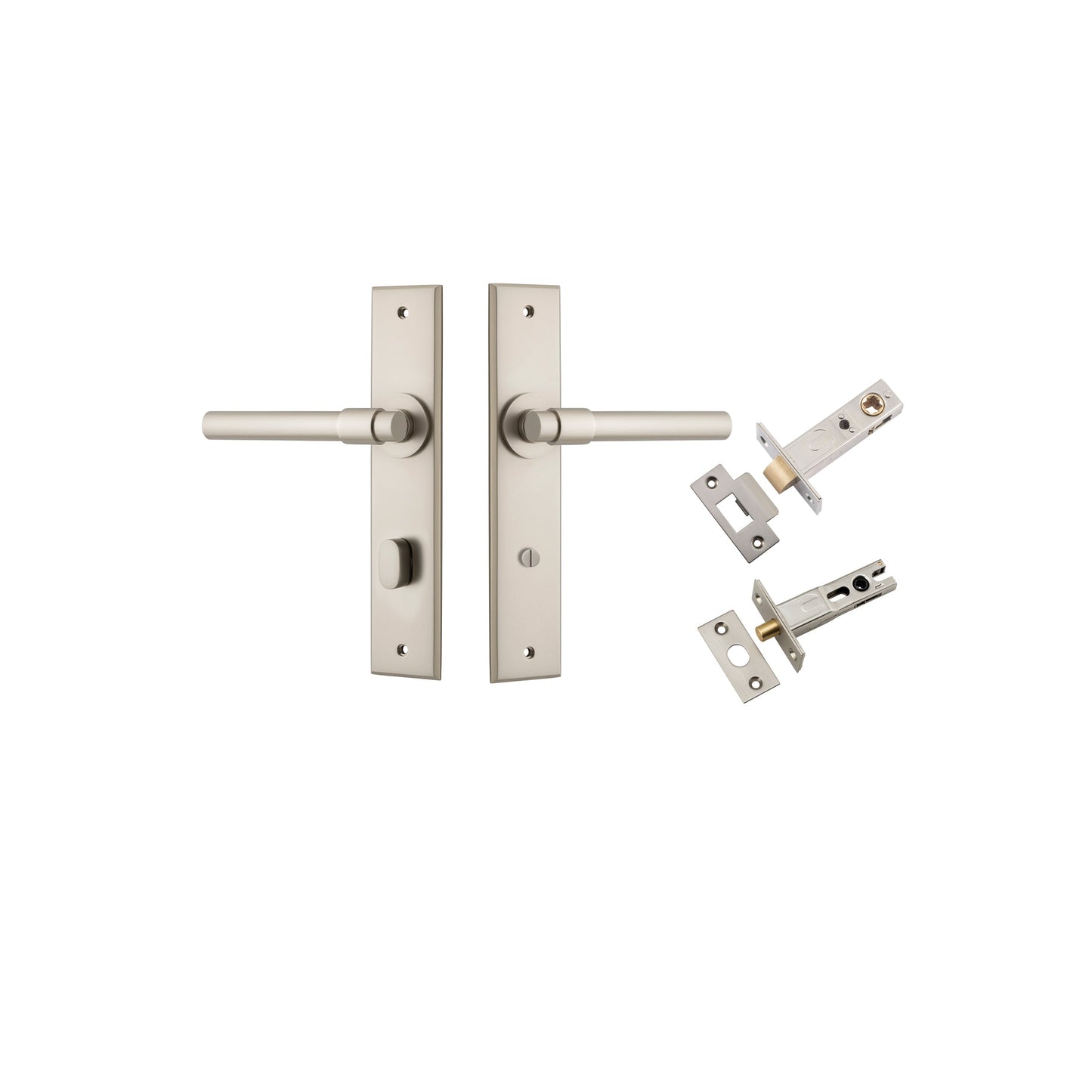 Helsinki Lever Chamfered Satin Nickel Privacy Kit
