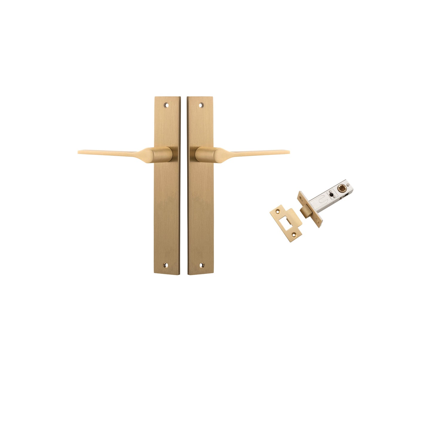 Como Lever Rectangular Brushed Brass Passage Kit