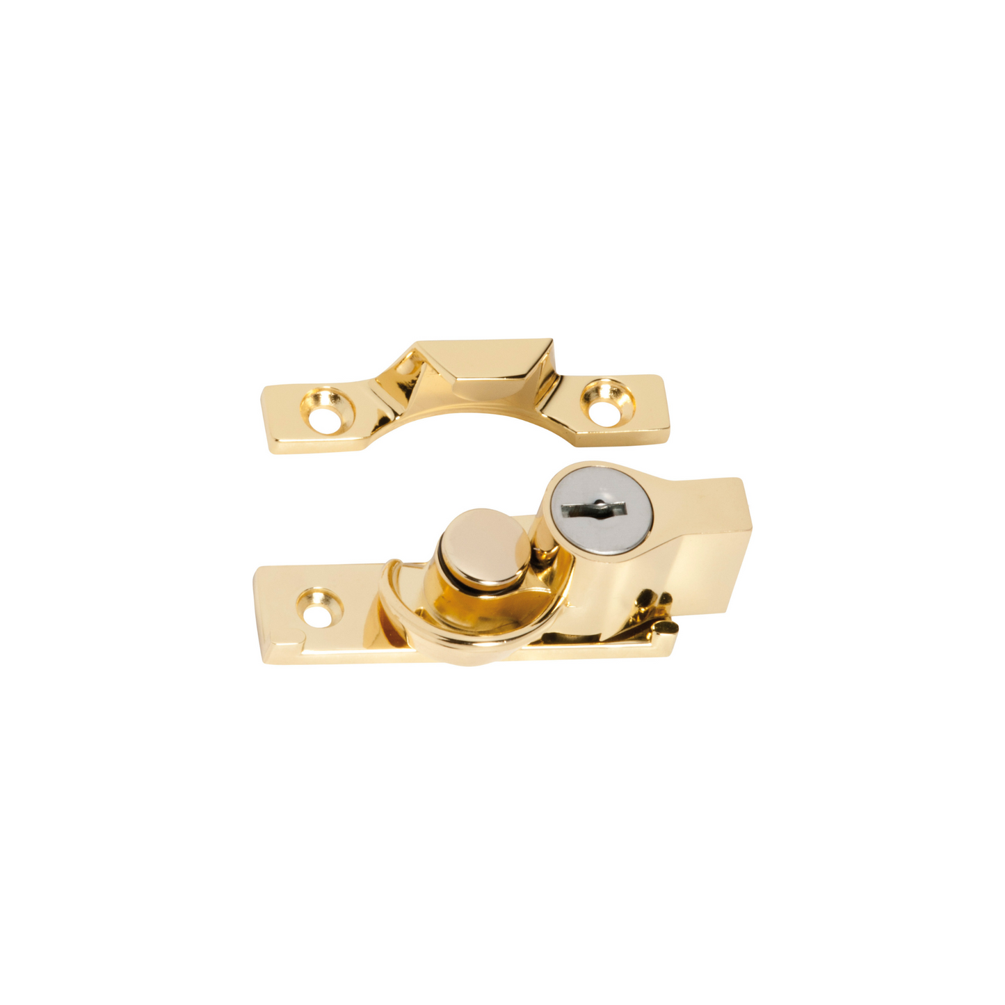 Sash Fastener - Locking Narrow Electroplated Brass