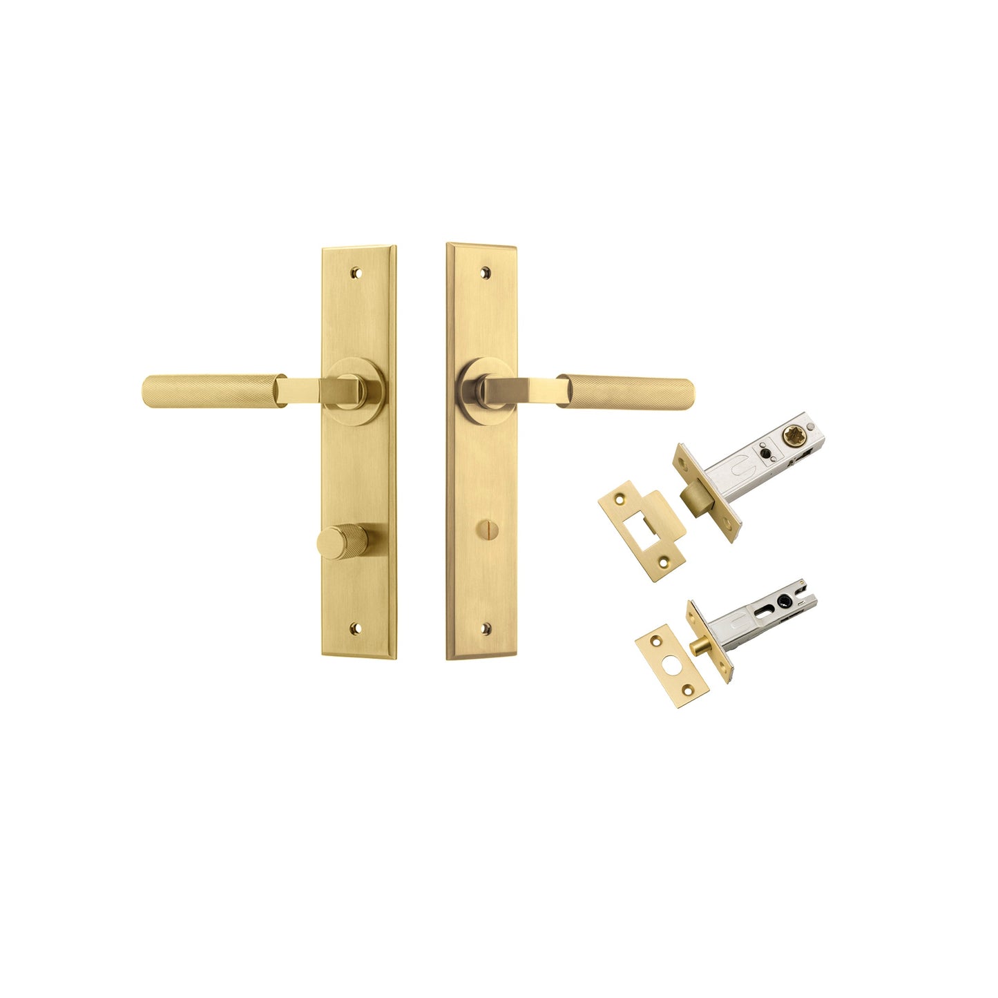 Brunswick Lever Chamfered Brushed Gold PVD Privacy Kit