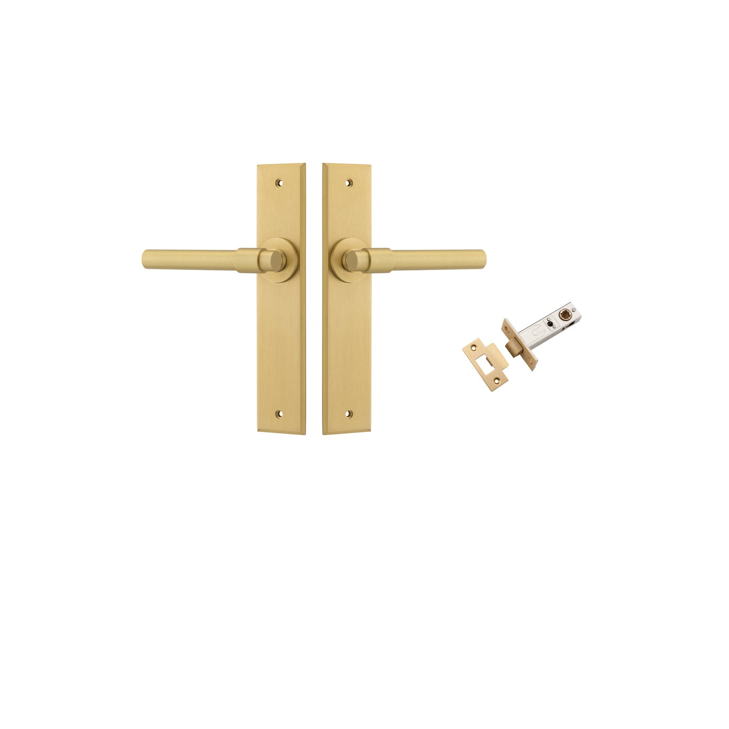 Helsinki Lever Chamfered Brushed Gold PVD Passage Kit