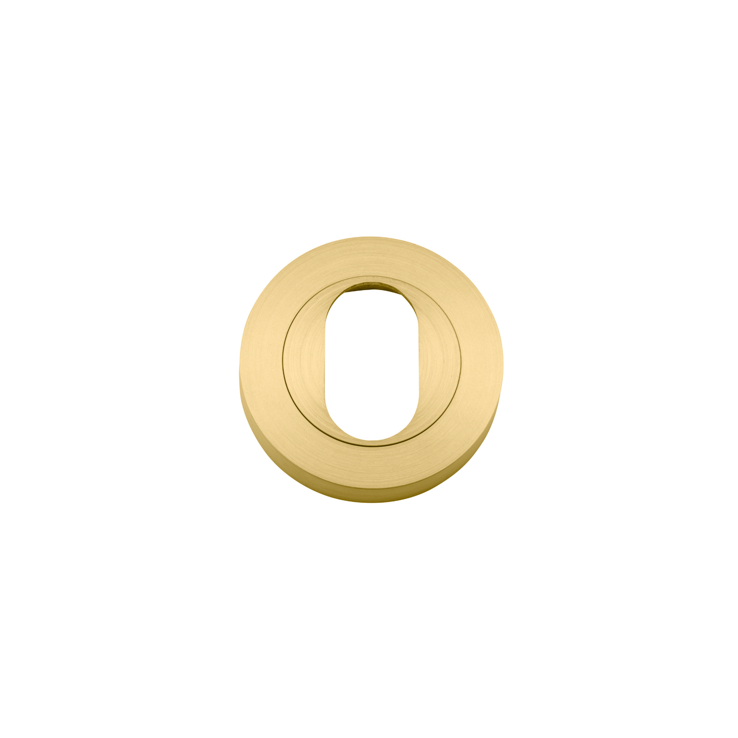 Escutcheon Pair Oval Round Brushed Gold PVD