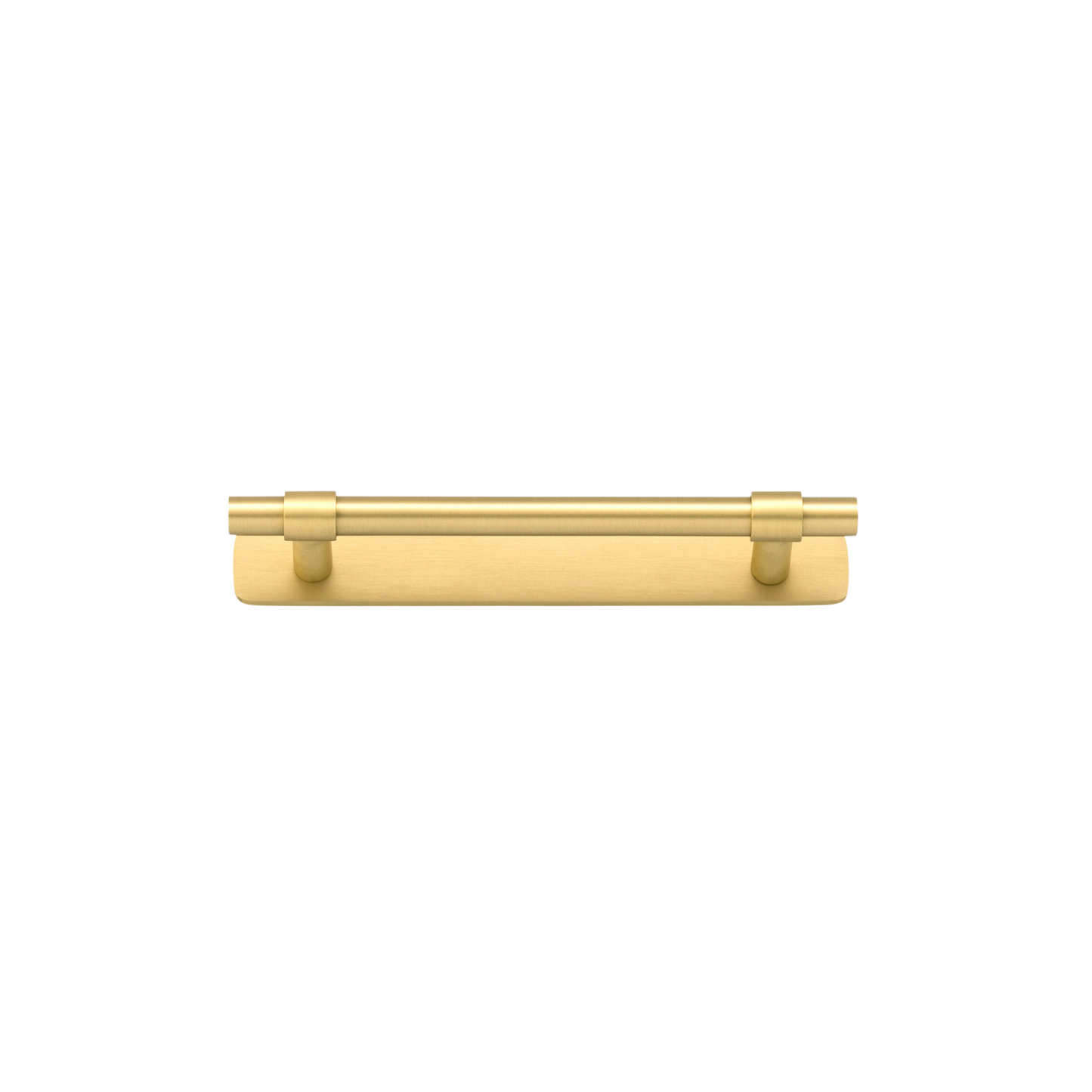 Helsinki Cabinet Pull with Backplate Brushed Gold PVD CTC 128mm