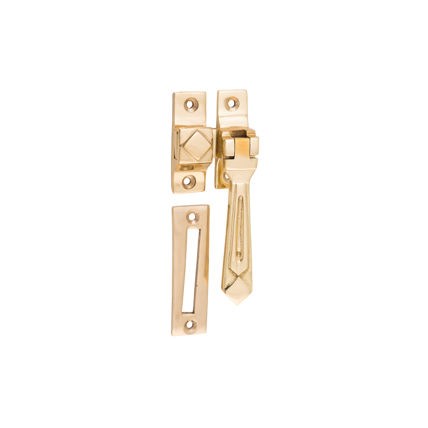 Casement Fastener - Deco Polished Brass