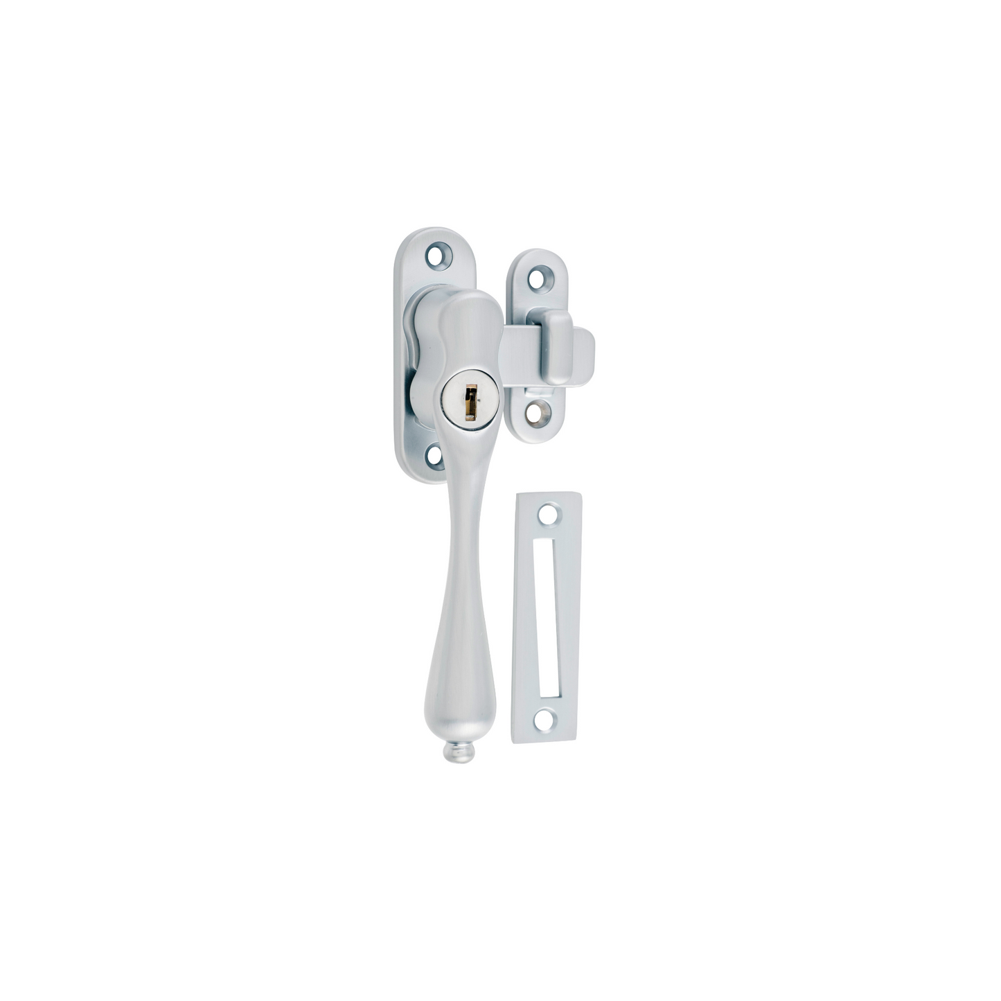 Casement Fastener - Locking Left Hand Satin Chrome