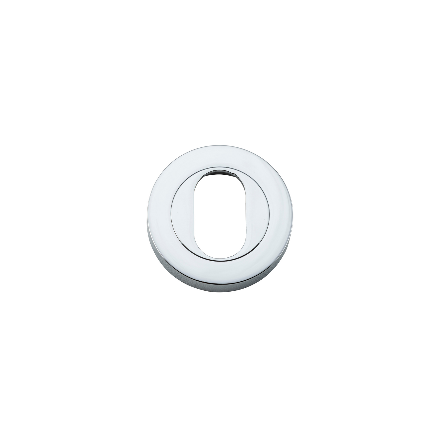 Escutcheon Pair Oval Round Polished Chrome