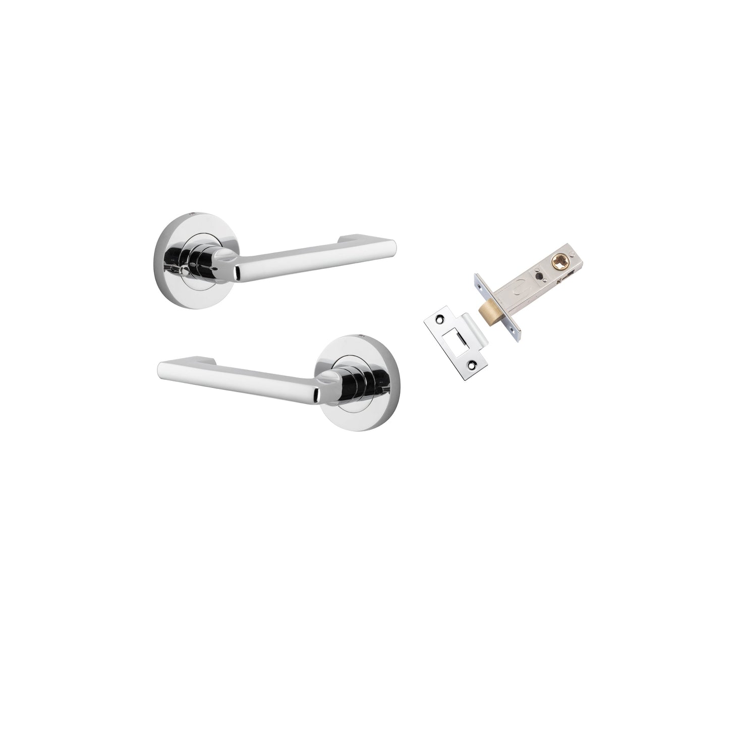 Baltimore Return Lever on Rose Polished Chrome Inbuilt Privacy Kit