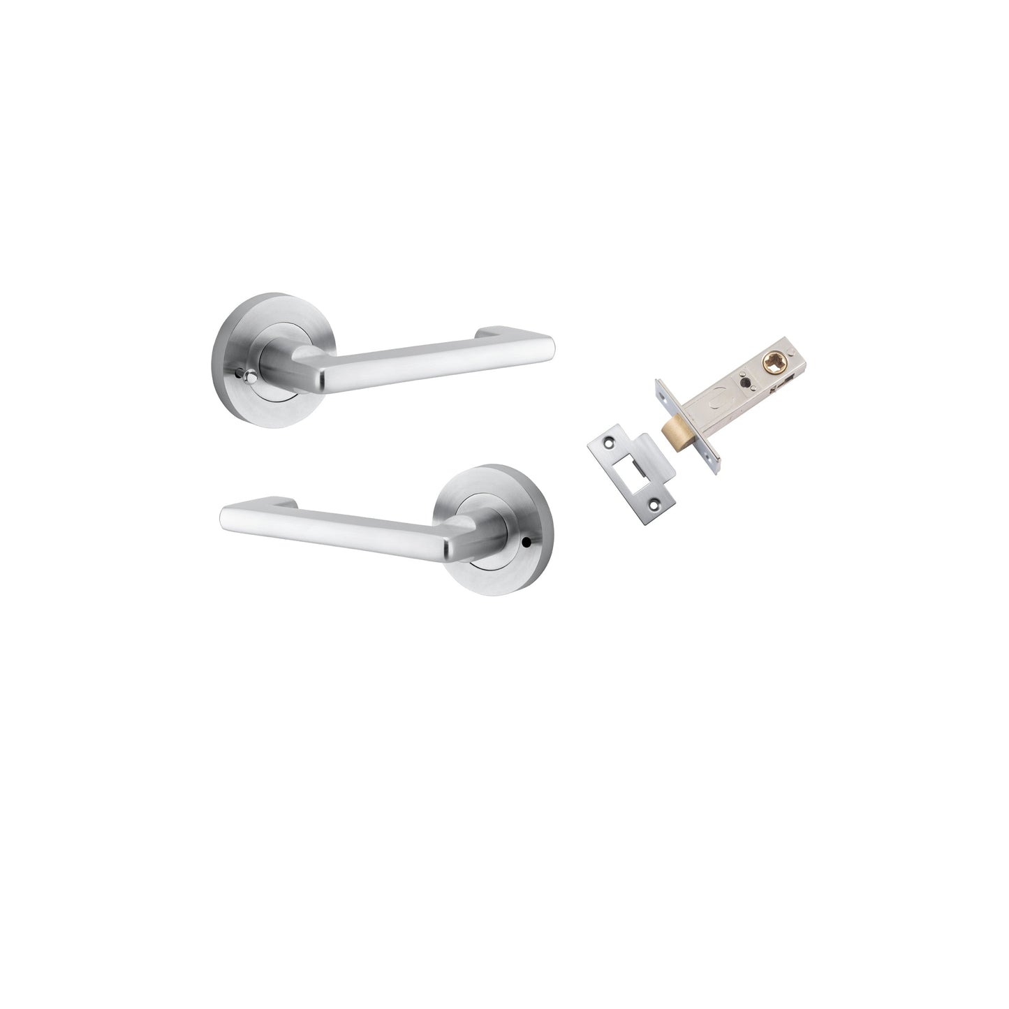 Baltimore Return Lever on Rose Brushed Chrome Inbuilt Privacy Kit