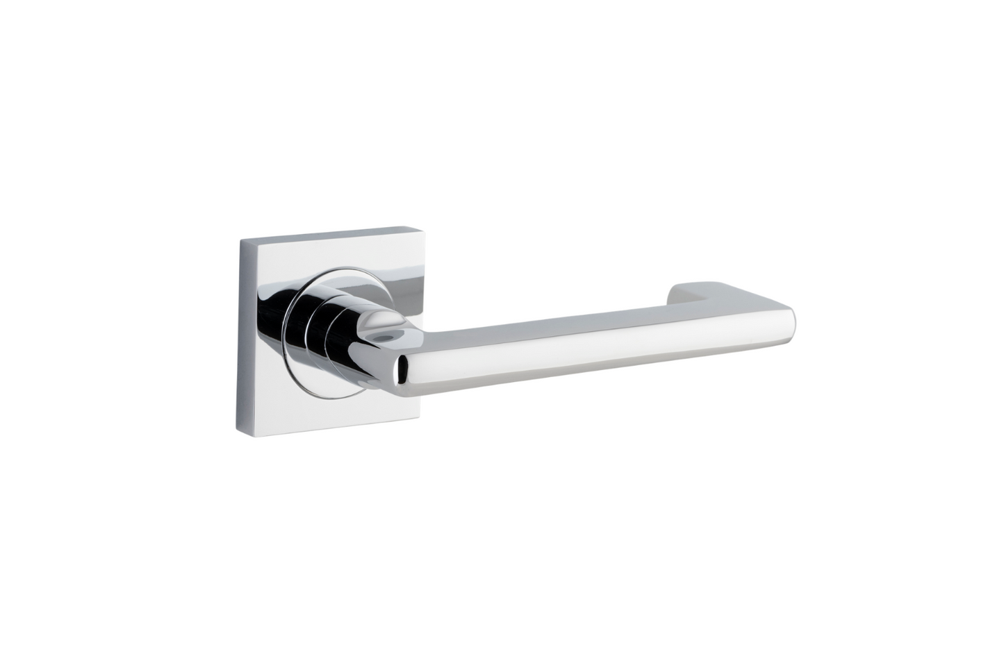 Baltimore Return Lever on Square Rose Polished Chrome