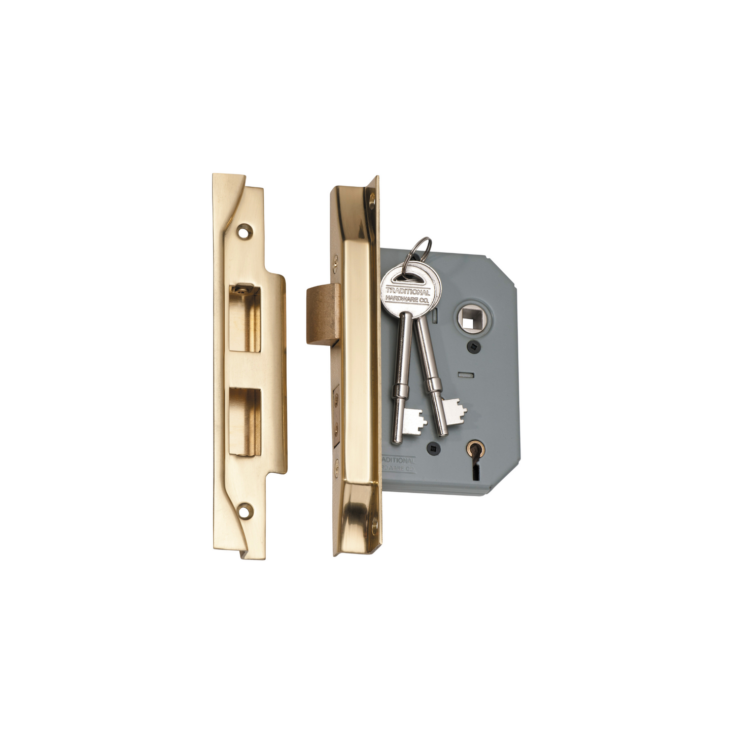 Rebated 5 Lever Mortice Lock Polished Brass 57mm