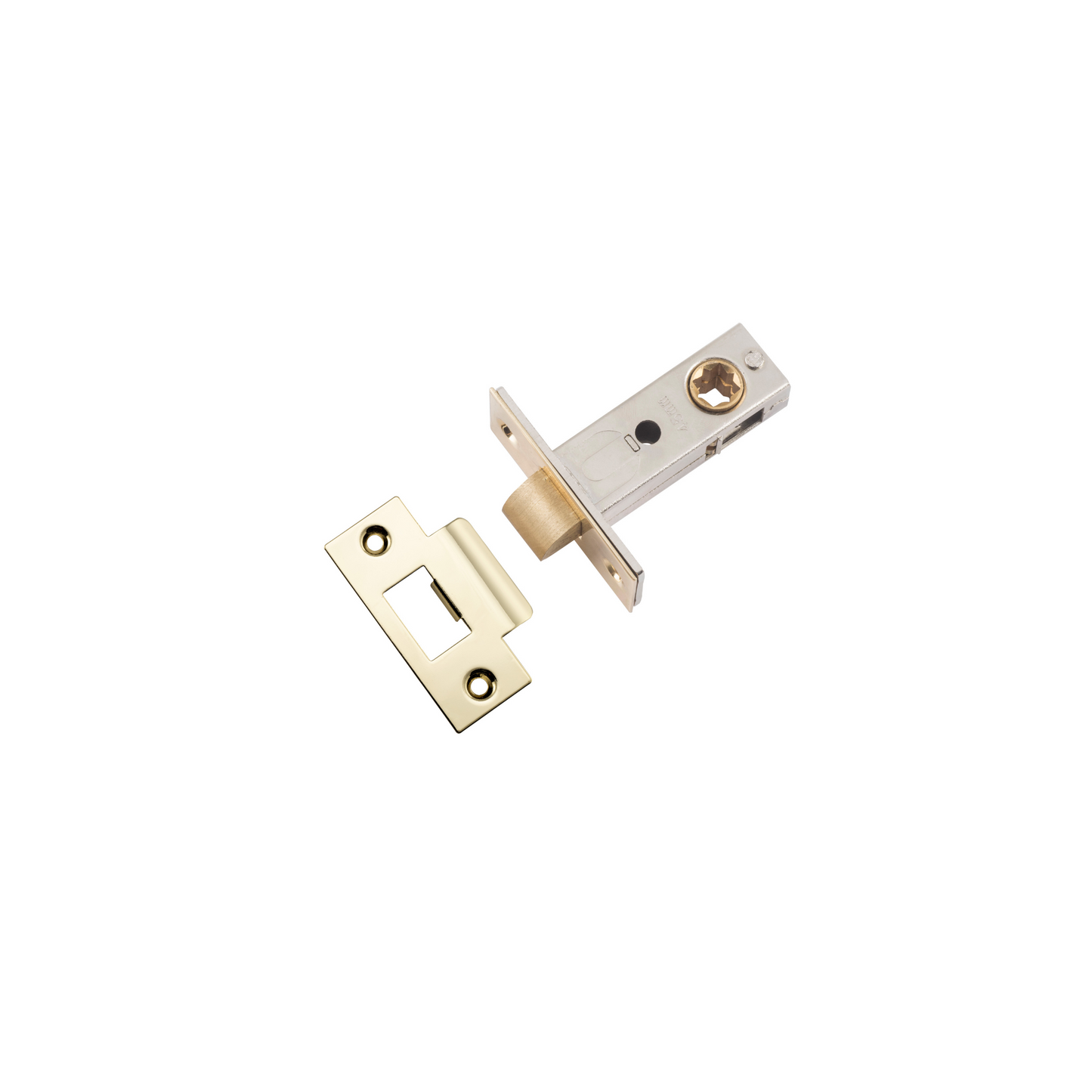 Tube Latch - Split Cam Hard Sprung 'T' Striker Polished Brass 45mm