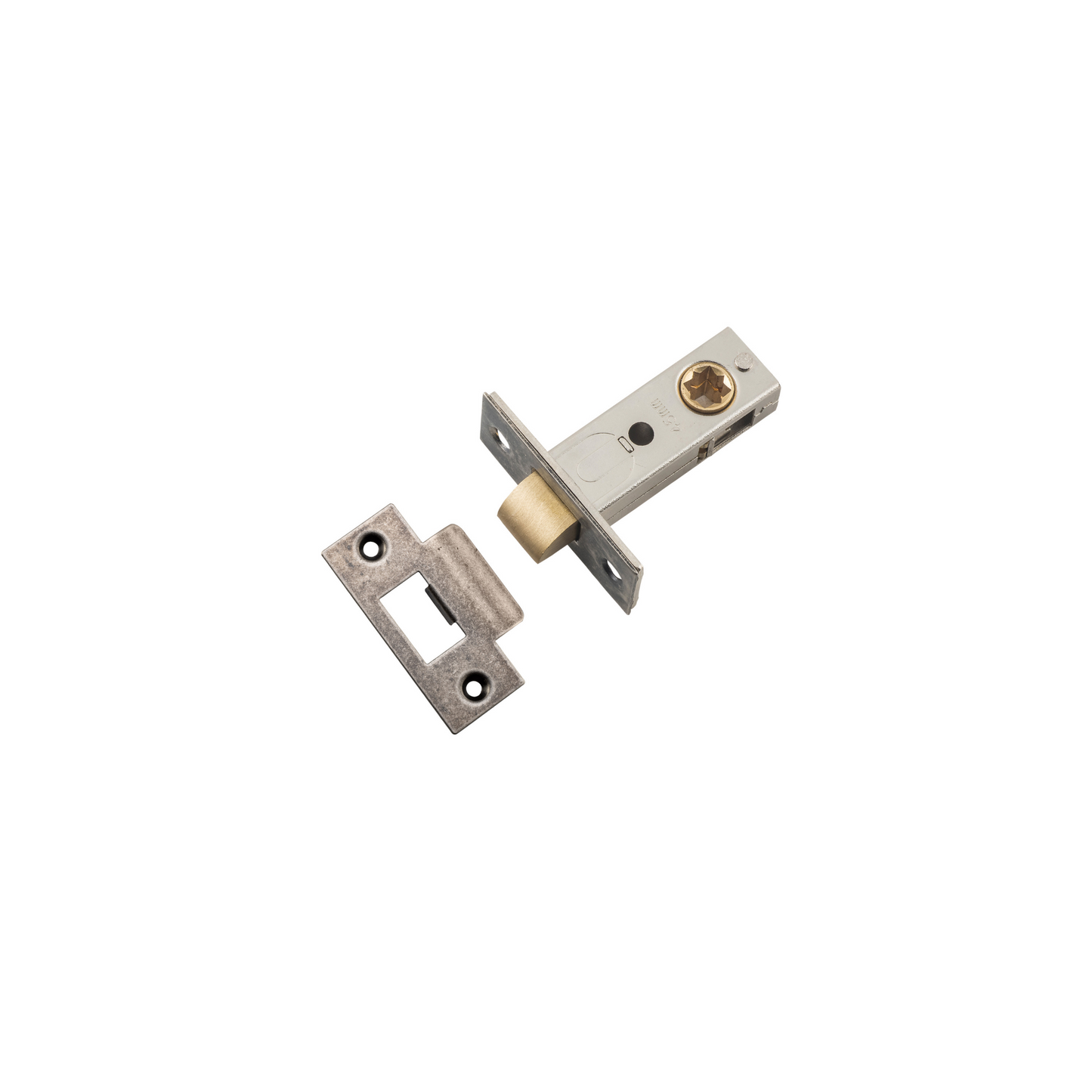 Tube Latch - Split Cam Hard Sprung 'T' Striker Distressed Nickel 45mm