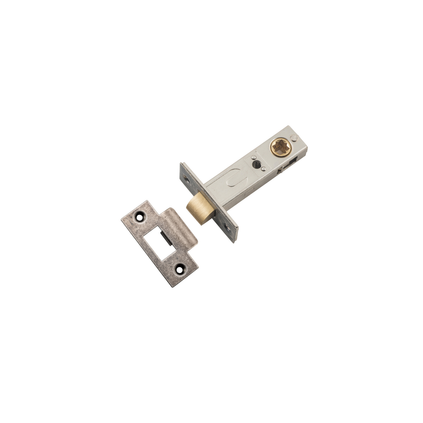 Tube Latch - Split Cam Hard Sprung 'T' Striker Distressed Nickel 60mm