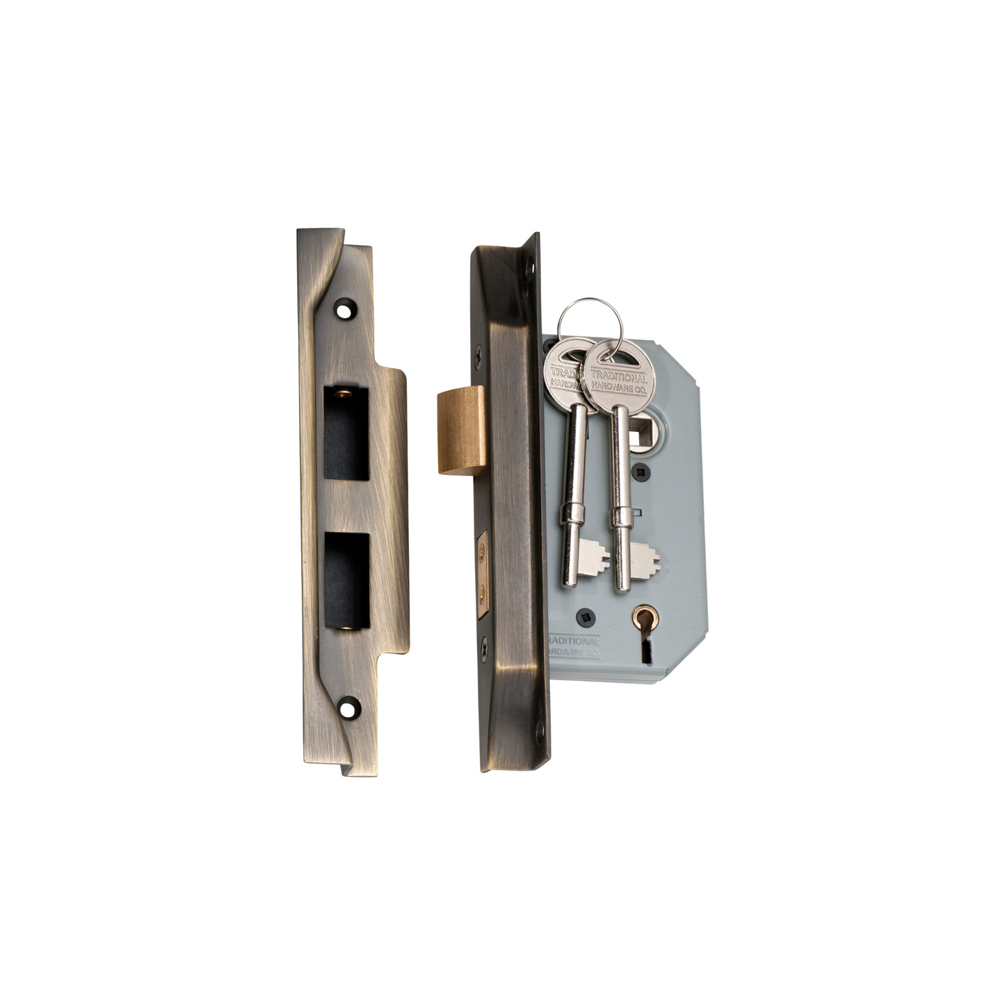 Rebated 5 Lever Mortice Lock Antique Brass 46mm