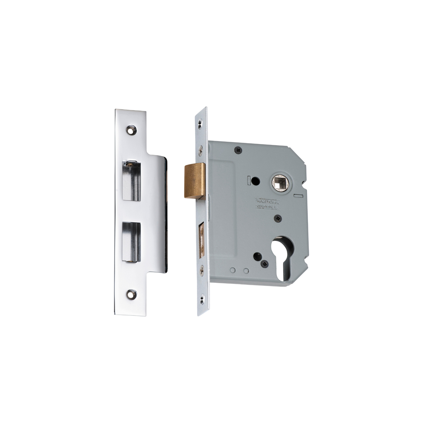 Euro Mortice Lock Polished Chrome 57mm