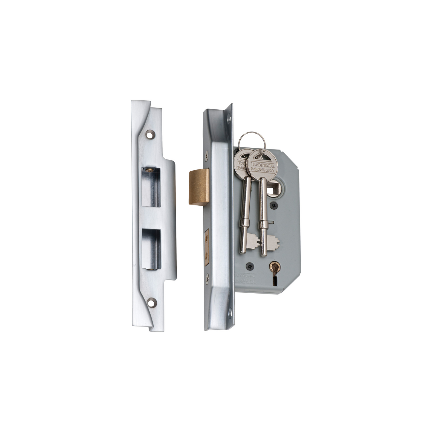 Rebated 5 Lever Mortice Lock Satin Chrome 46mm