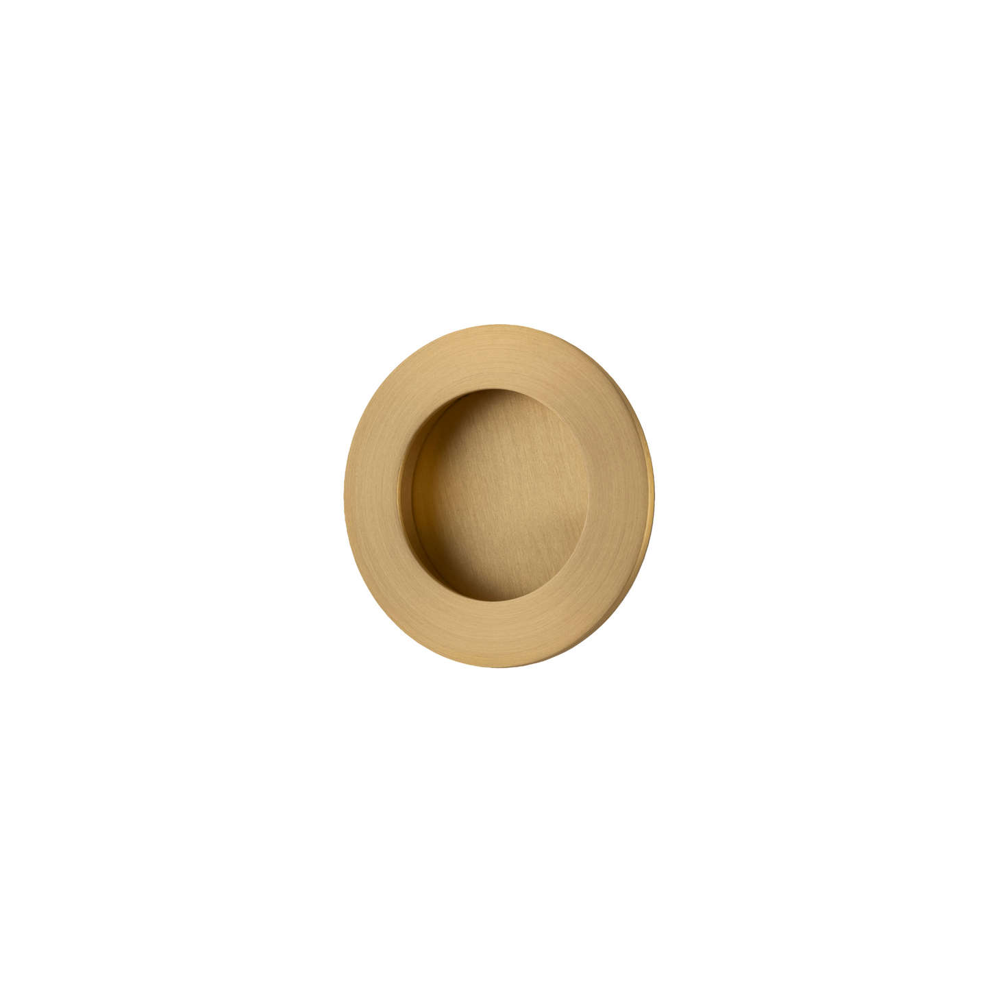 Flush Pull Round Brushed Brass
