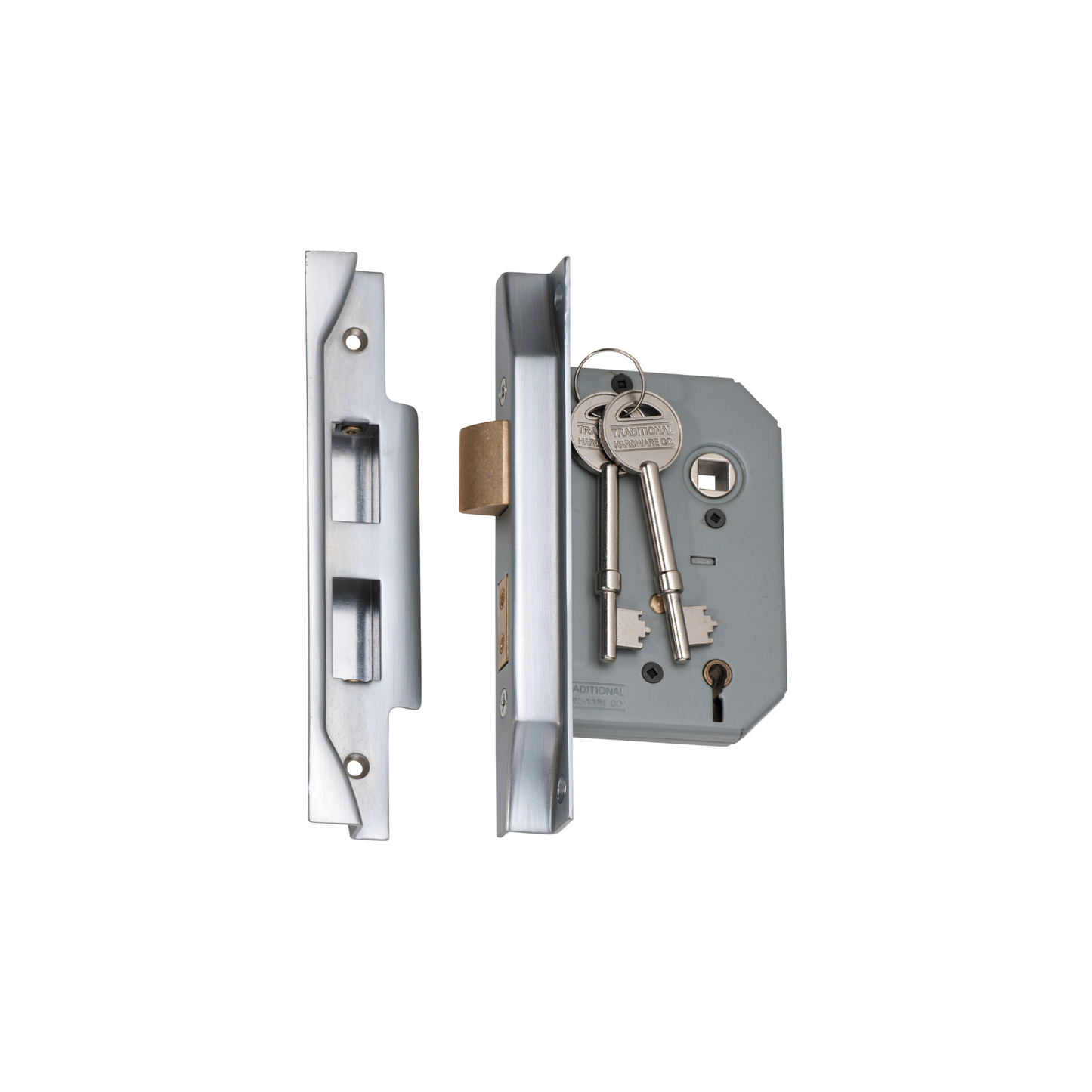 Rebated 5 Lever Mortice Lock Satin Chrome 57mm