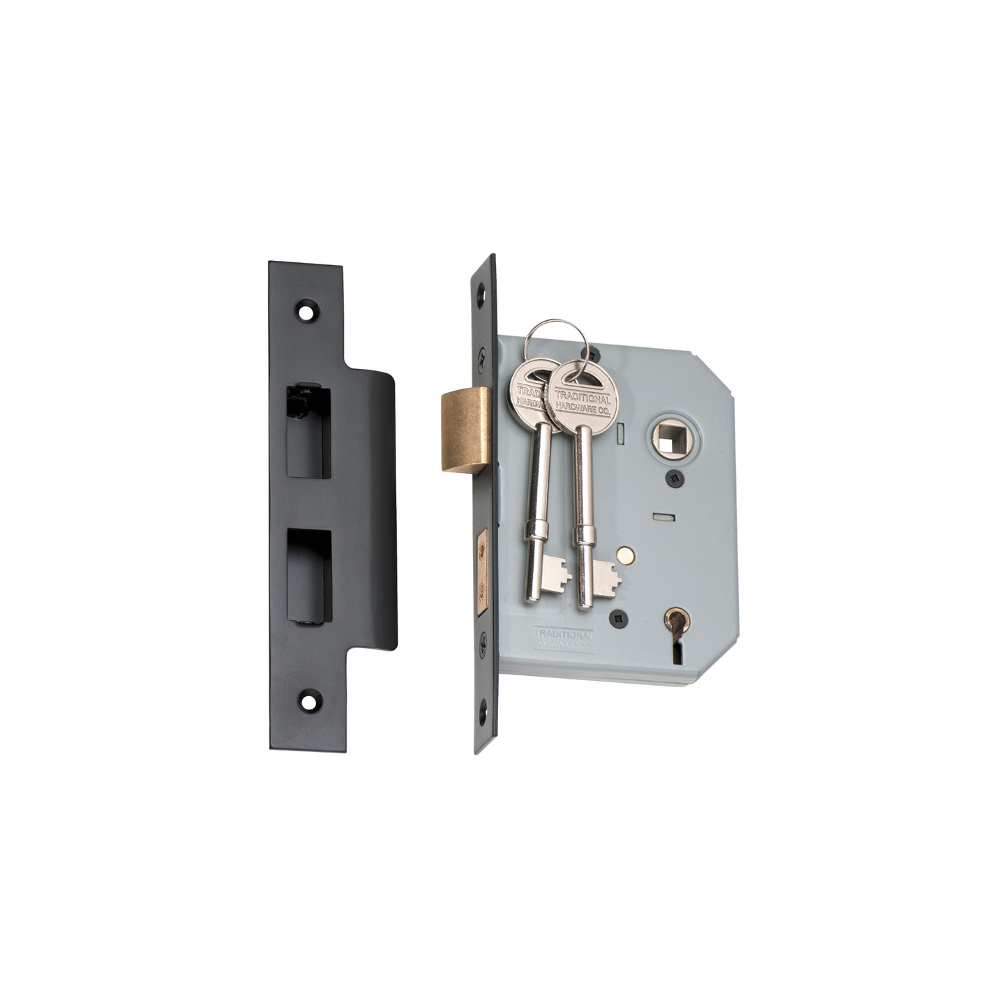 5 Lever Mortice Lock Matt Black 57mm