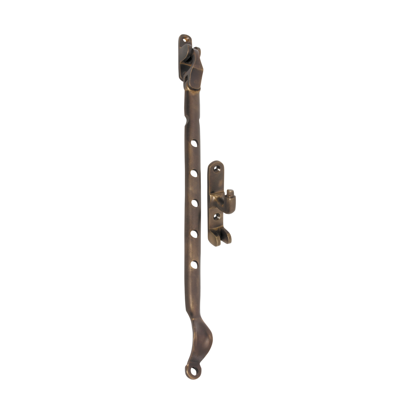 Casement Stay - Sidemount Antique Brass