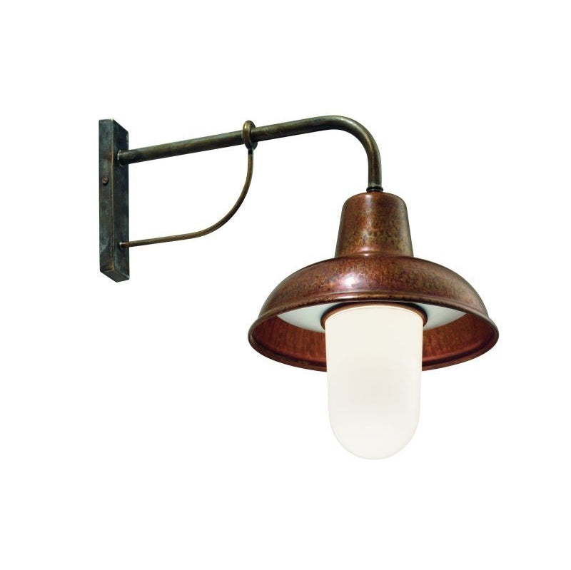 Contrada Brass and Copper Straight Arm Outdoor Wall Light