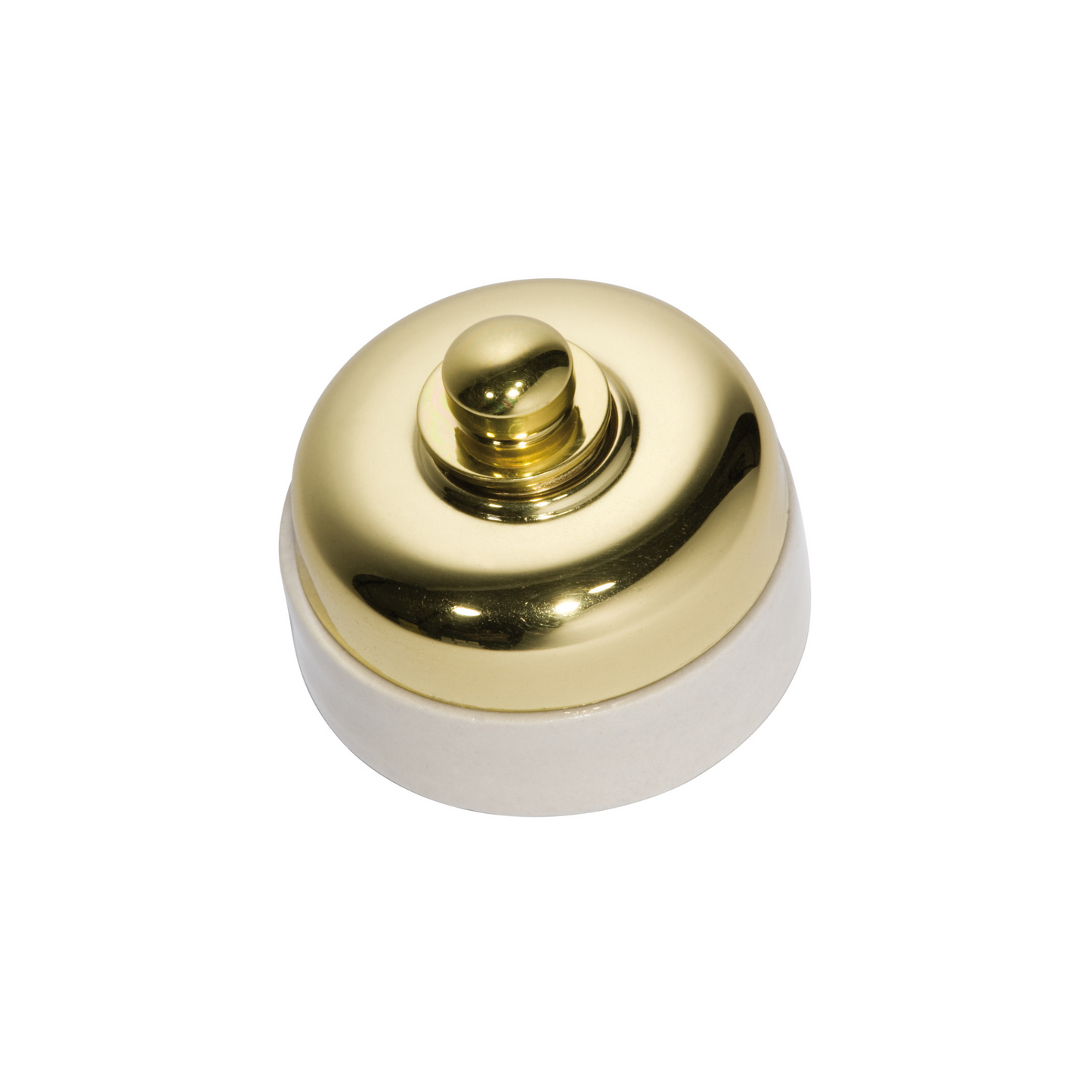 Ivory Porcelain Base Dimmer LED Polished Brass