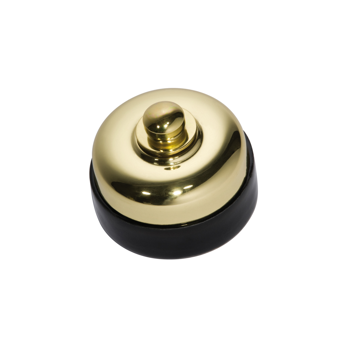 Black Porcelain Base Dimmer Polished Brass