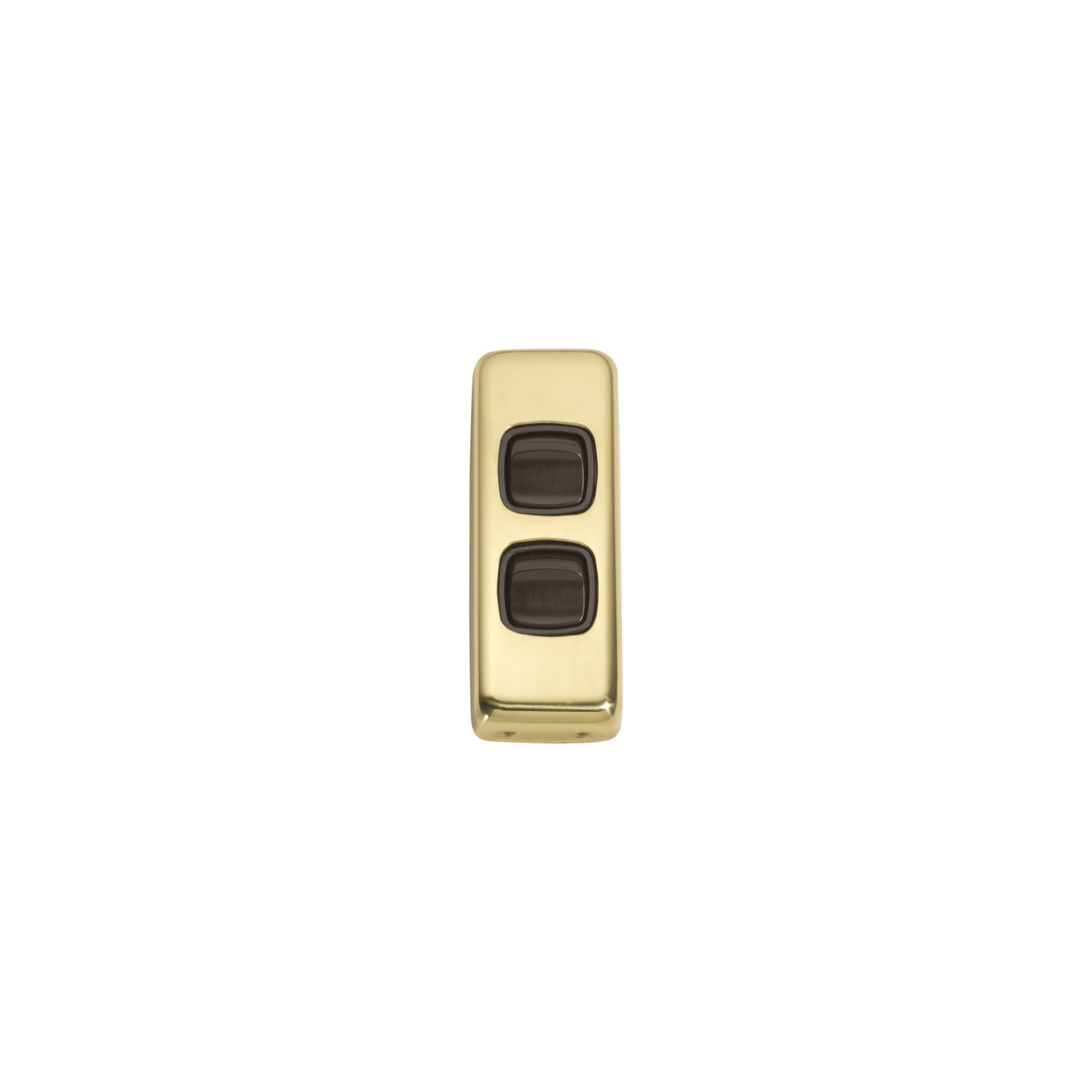Switch - Architrave - Rocker 2 Gang Polished Brass/Brown