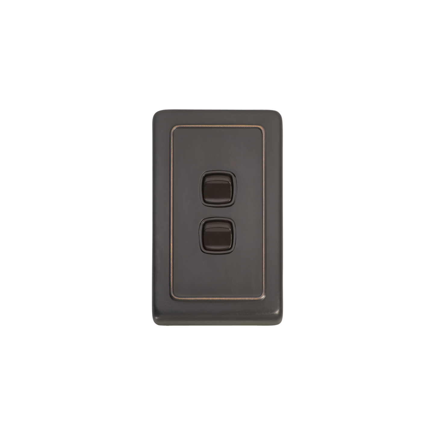 Switch - Rocker 2 Gang Antique Copper/Brown