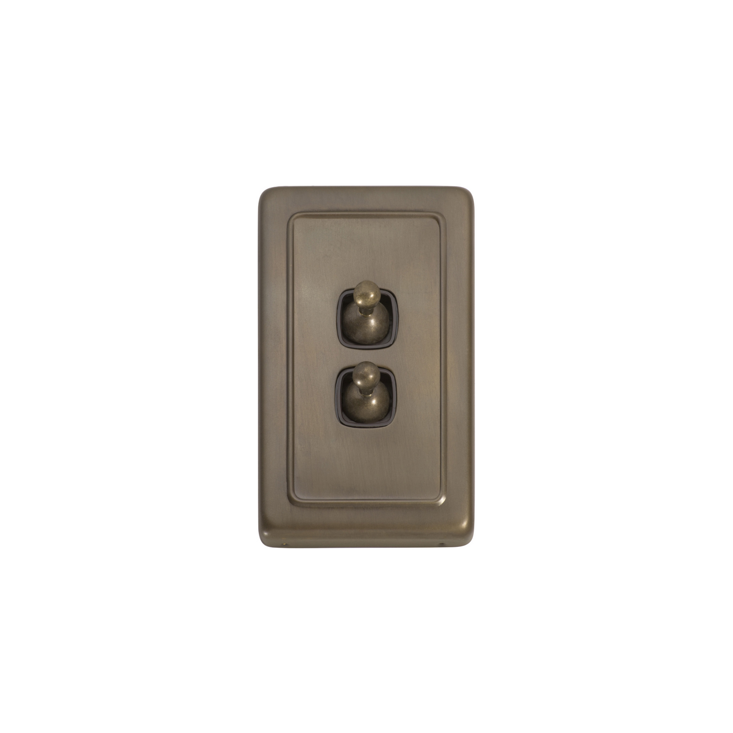 Switch - Toggle 2 Gang Antique Brass/Brown