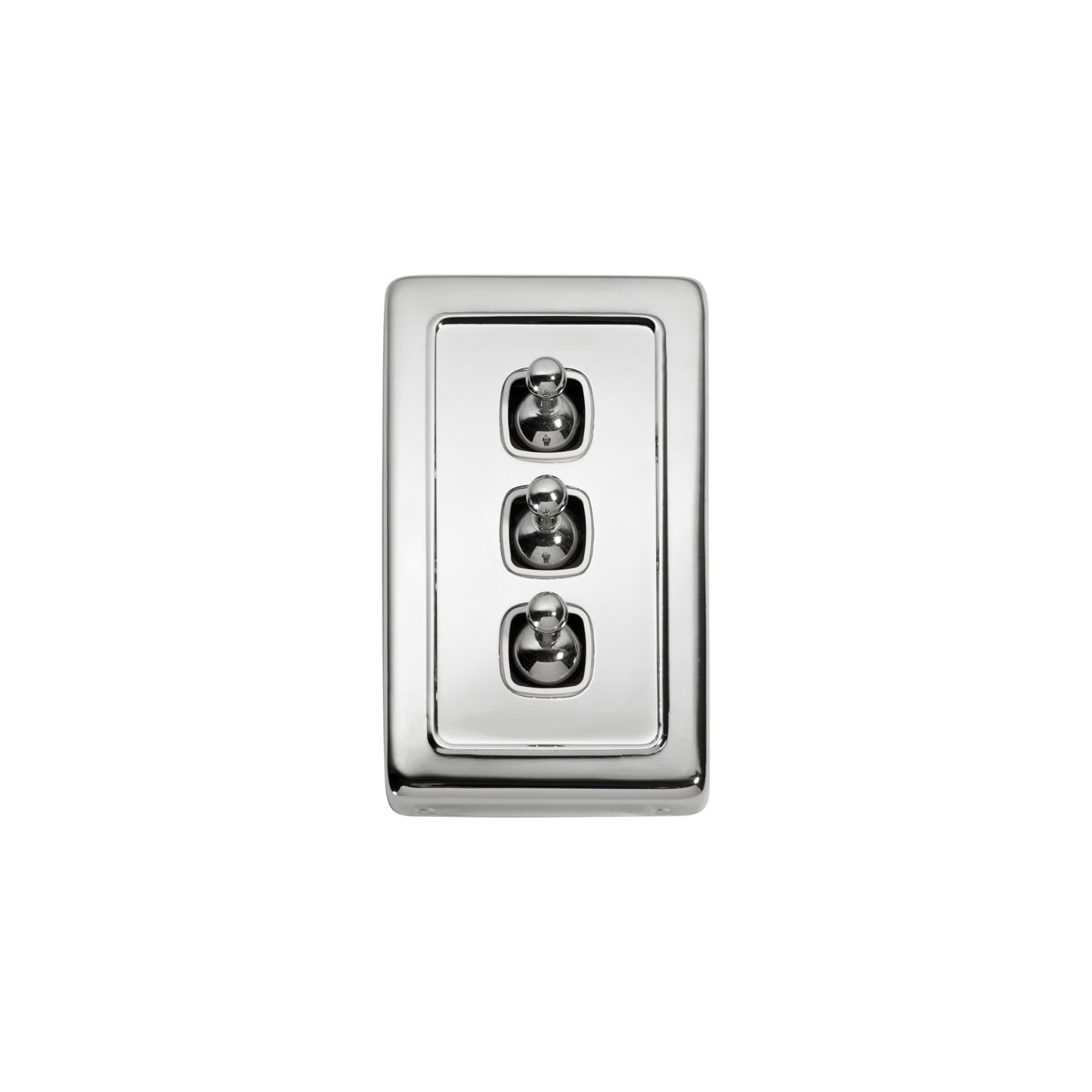 Switch - Toggle 3 Gang Polished Chrome/White